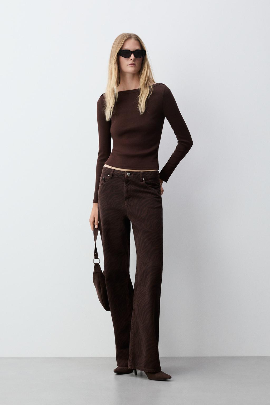 Slim Wide Animal Print Jeans