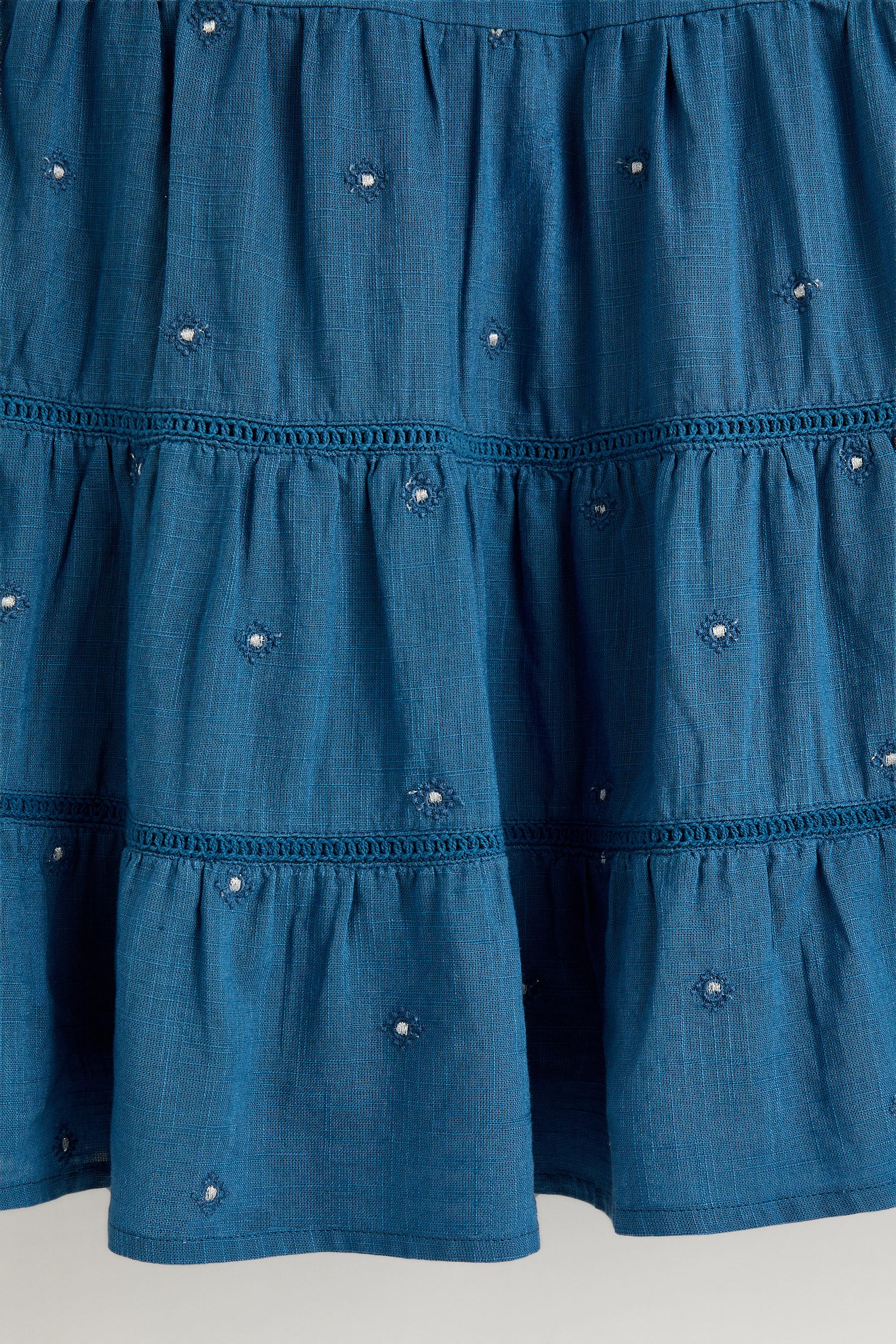 Embroidered sequin skirt — INK BLUE
