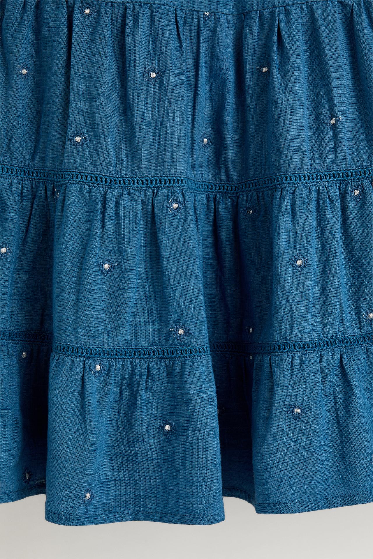Embroidered sequin skirt — INK BLUE