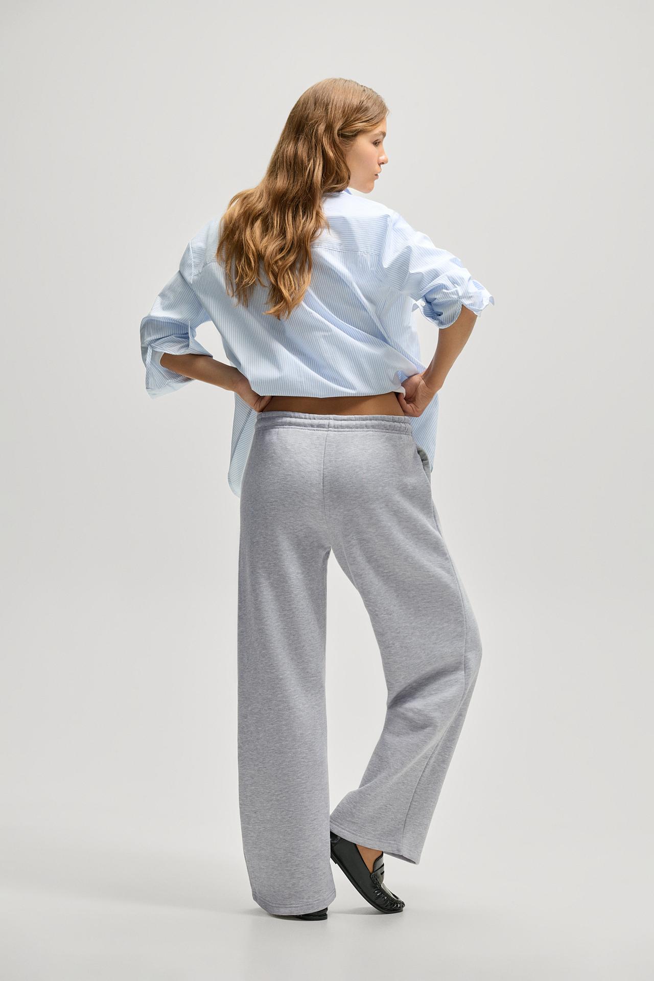 Basic straight tracksuit trousers — GREY MARL