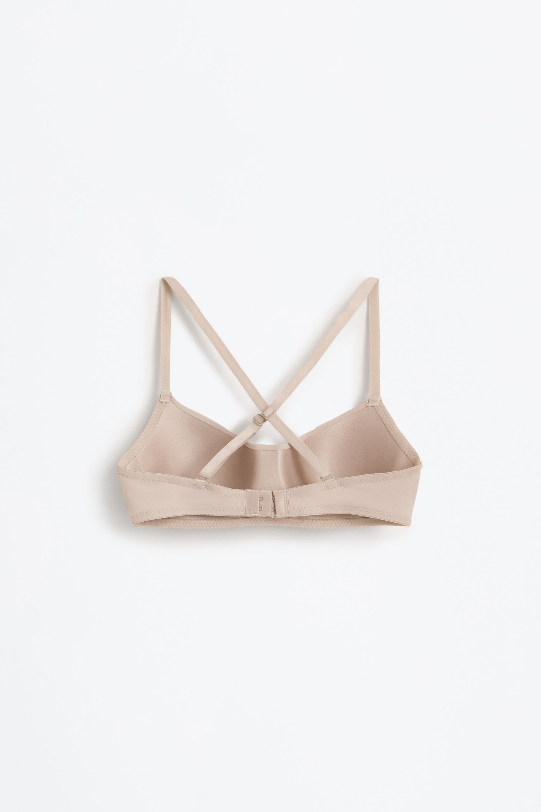 Microfibre pre-shaped bra — BROWN