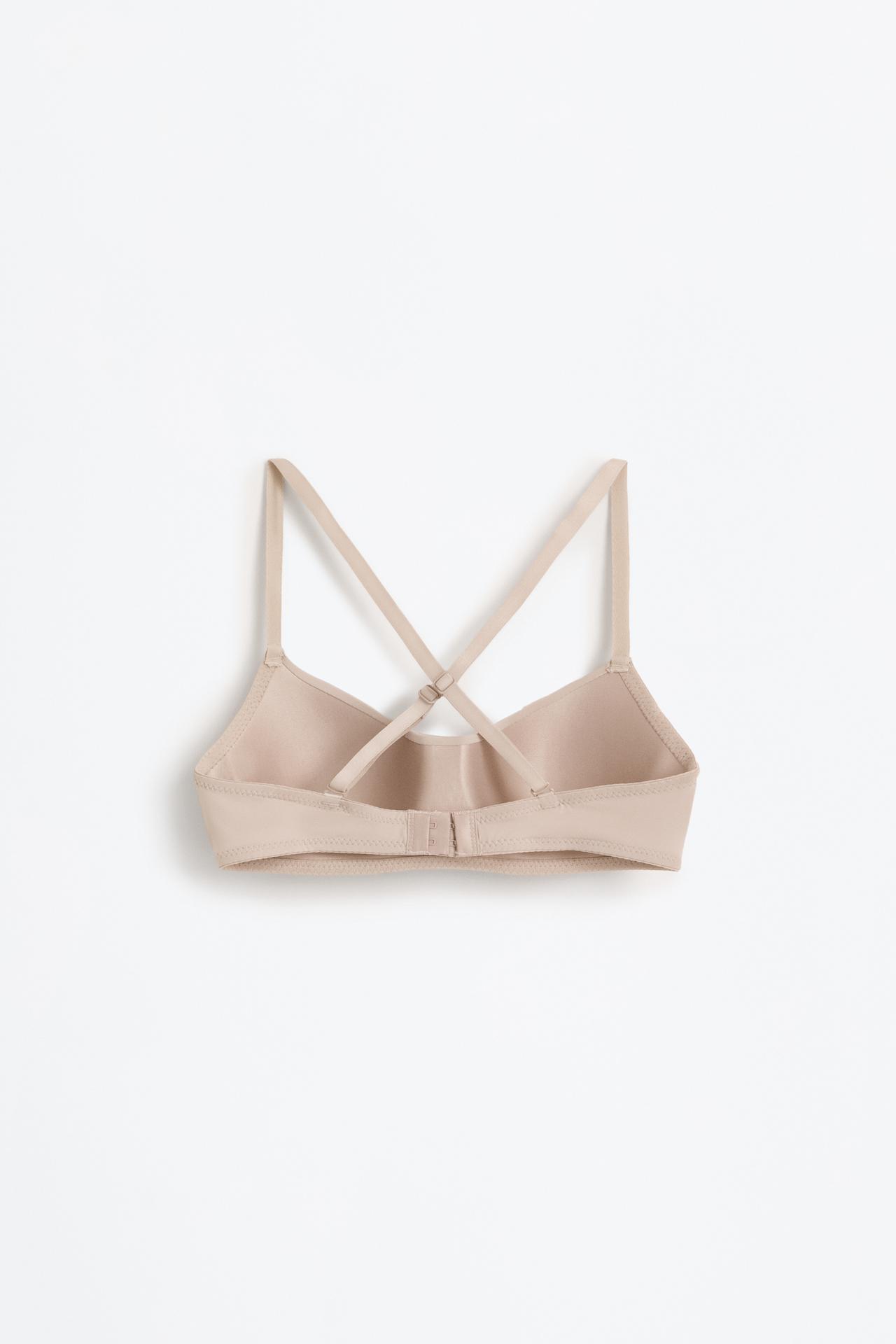 Microfibre pre-shaped bra — BROWN