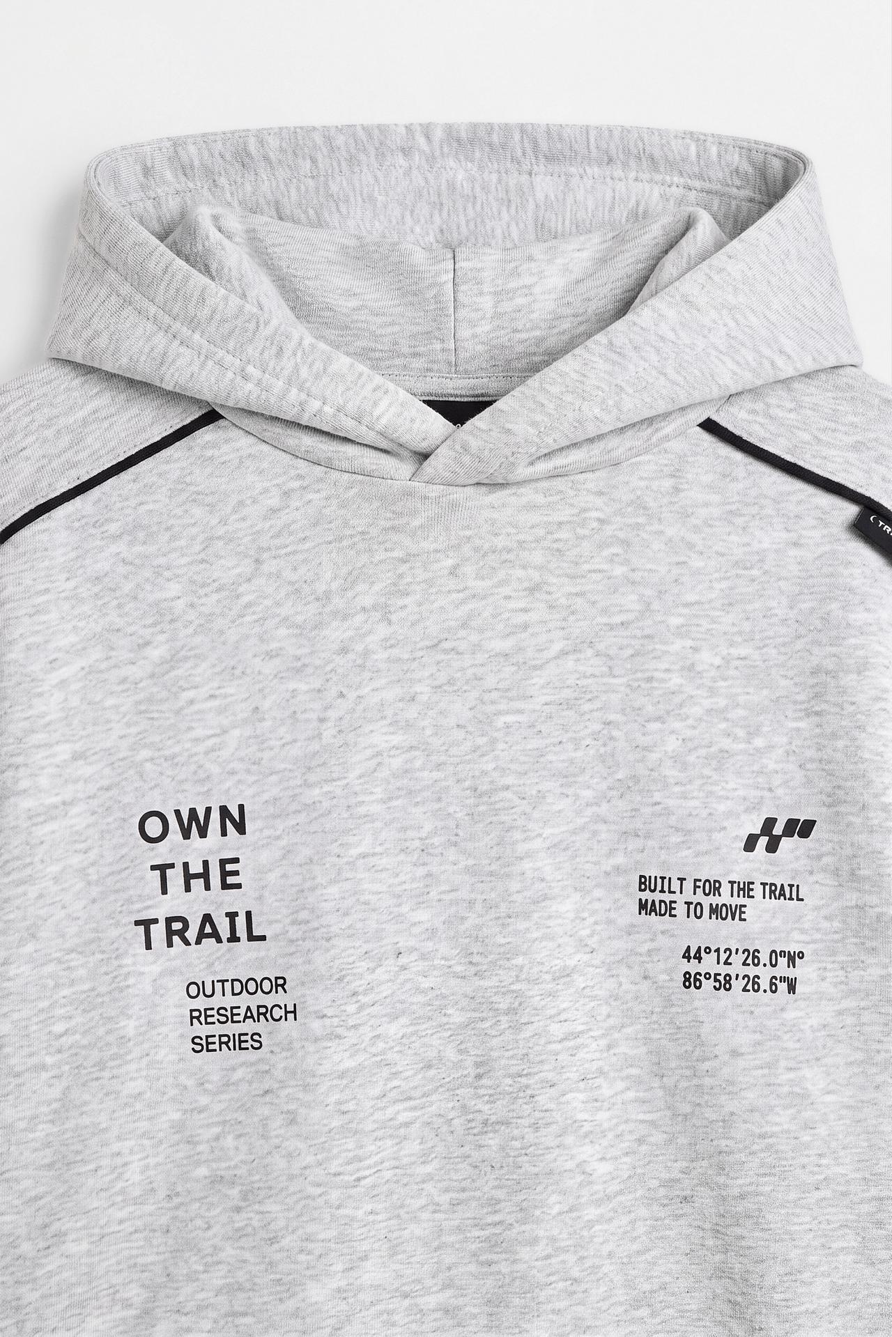 Interlock sweatshirt with trims — GREY MARL