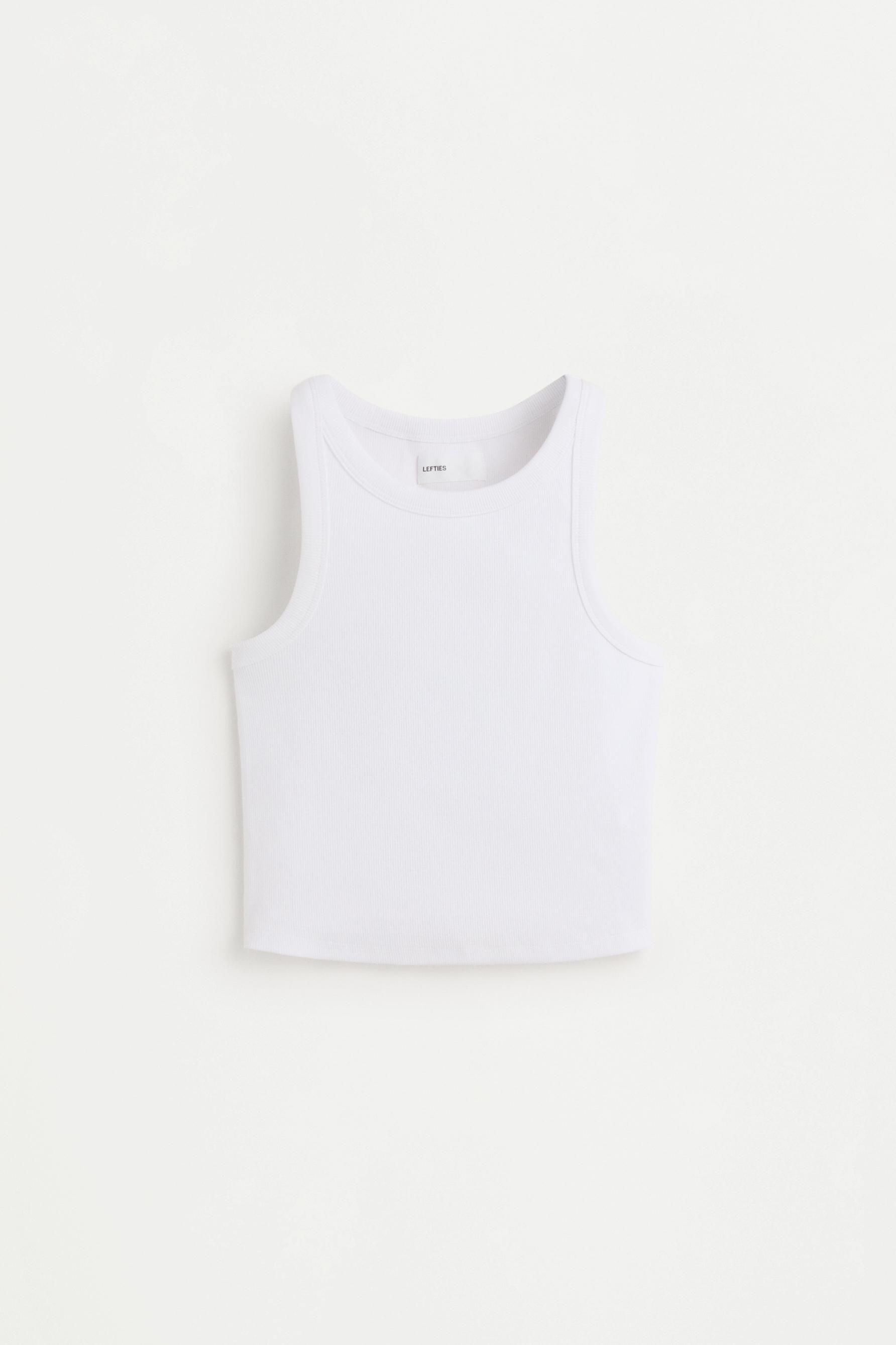 Cropped racerback top — WHITE