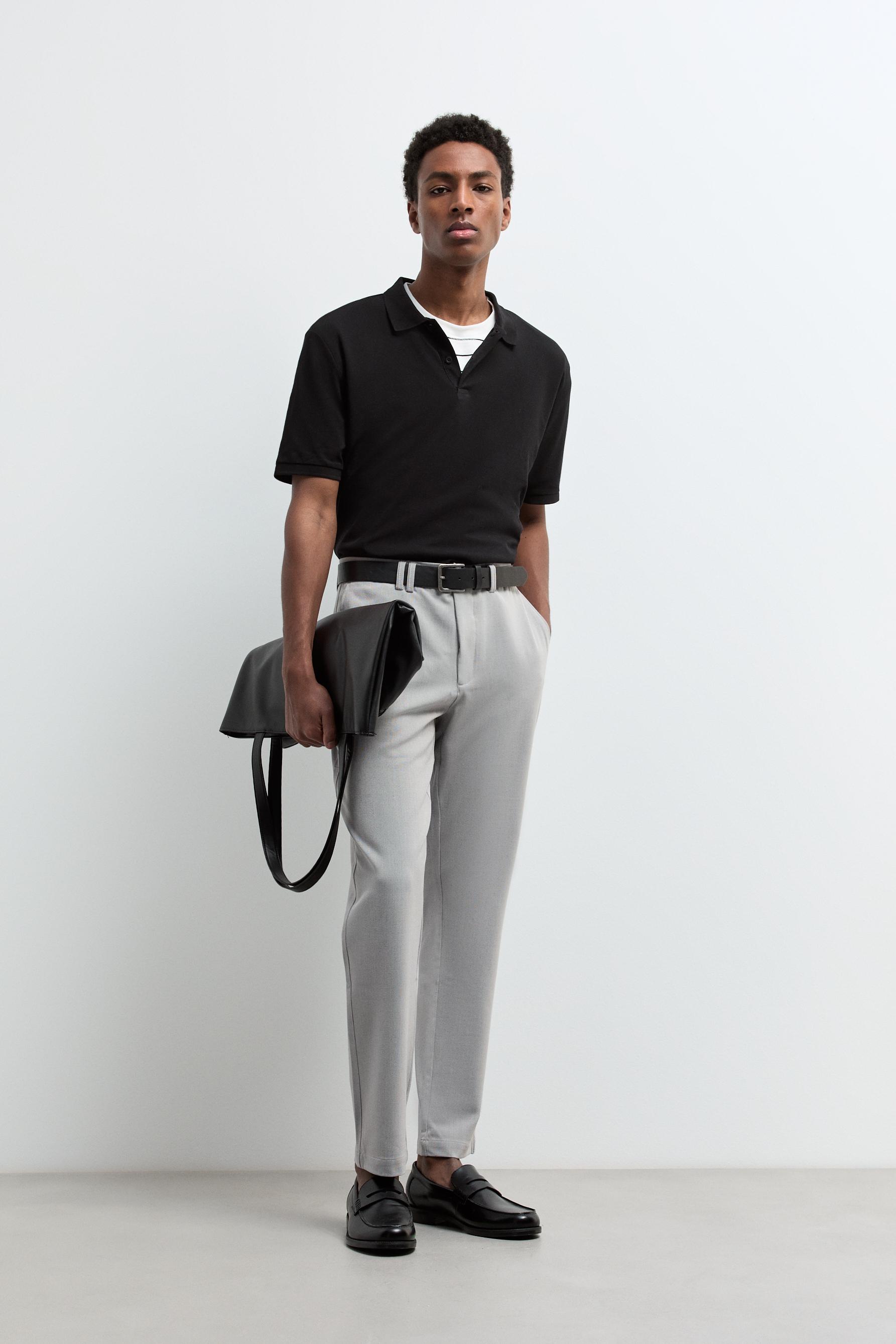 Basic polo shirt — BLACK