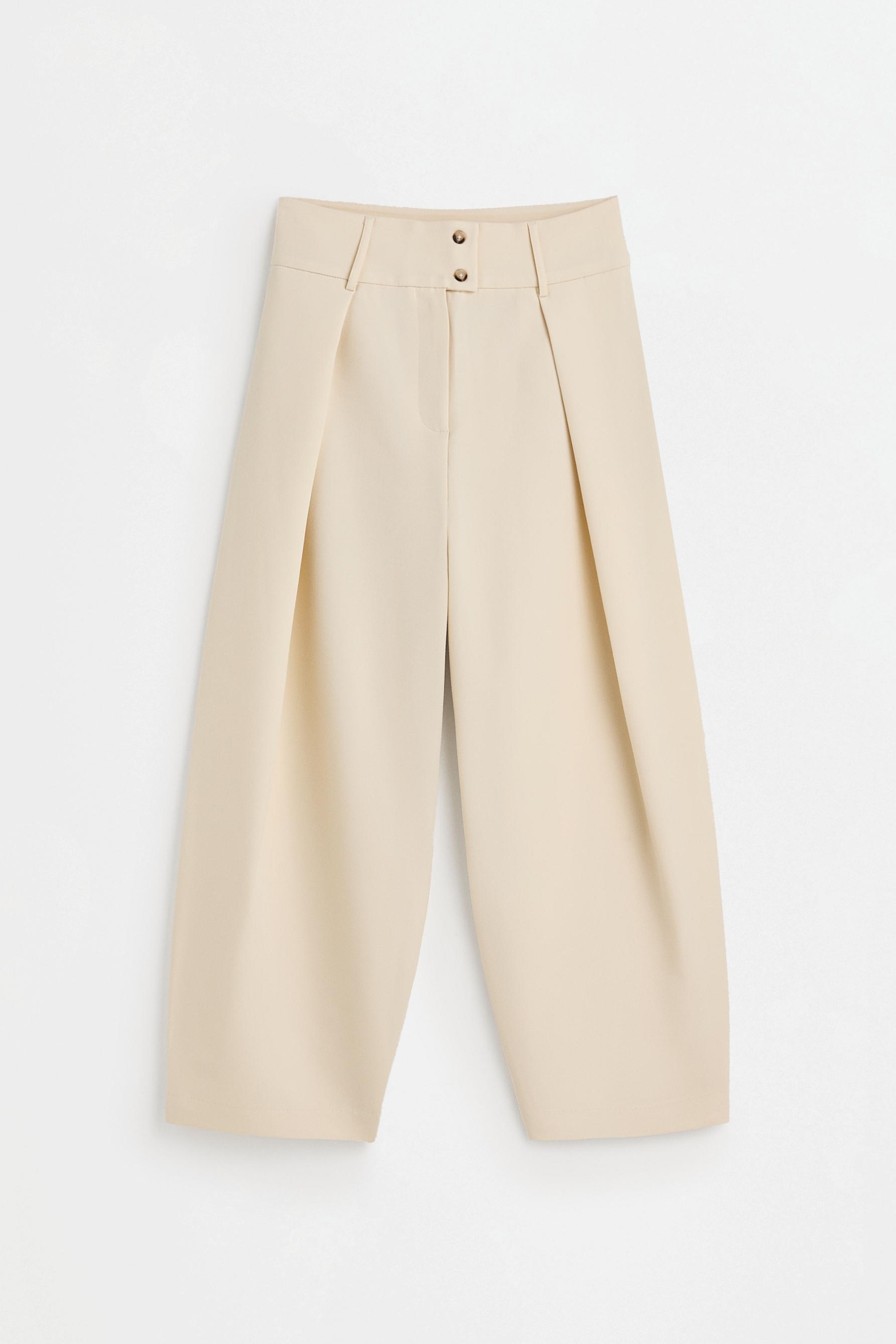 Pleated barrel trousers — SAND