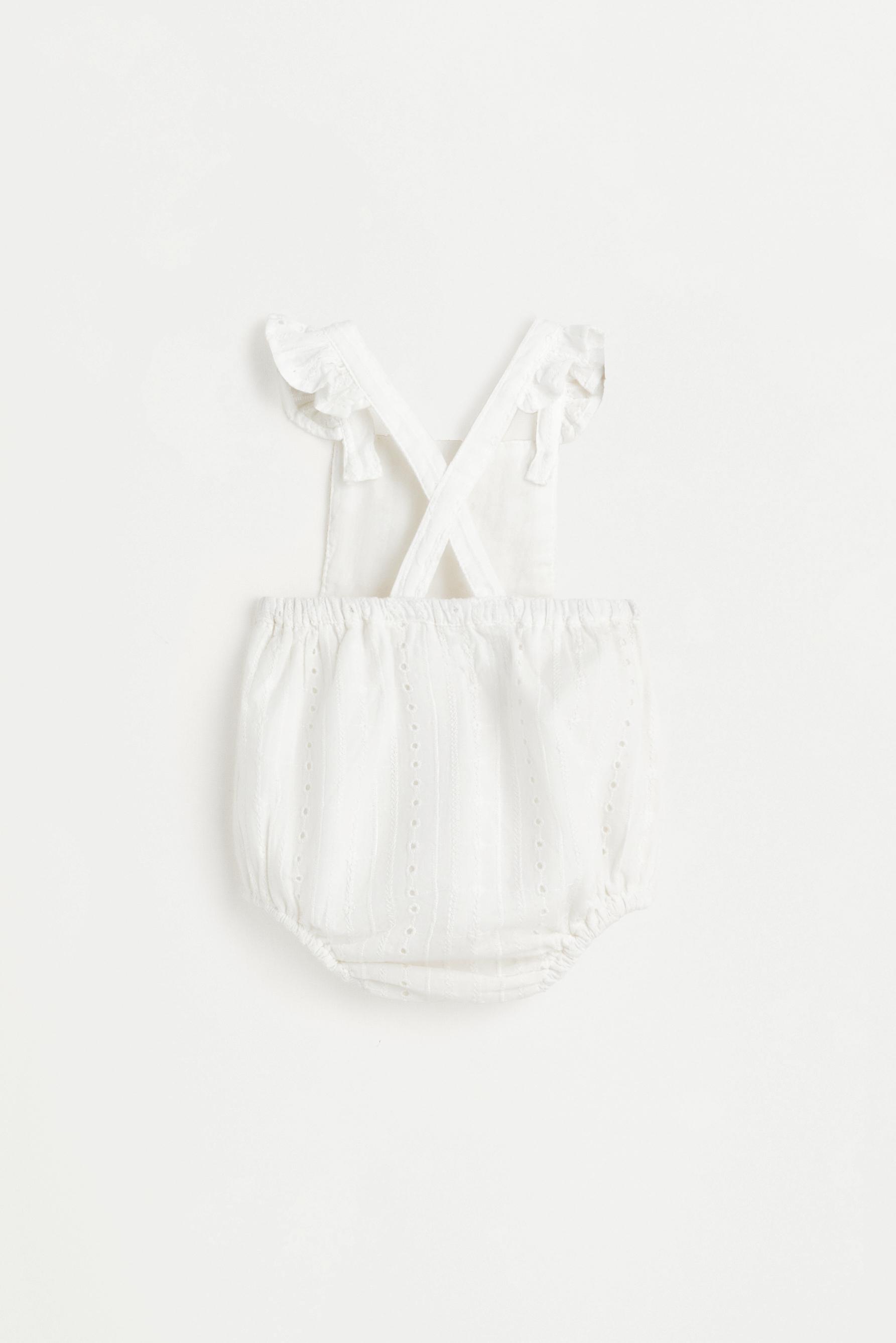 Swiss embroidered romper — ECRU