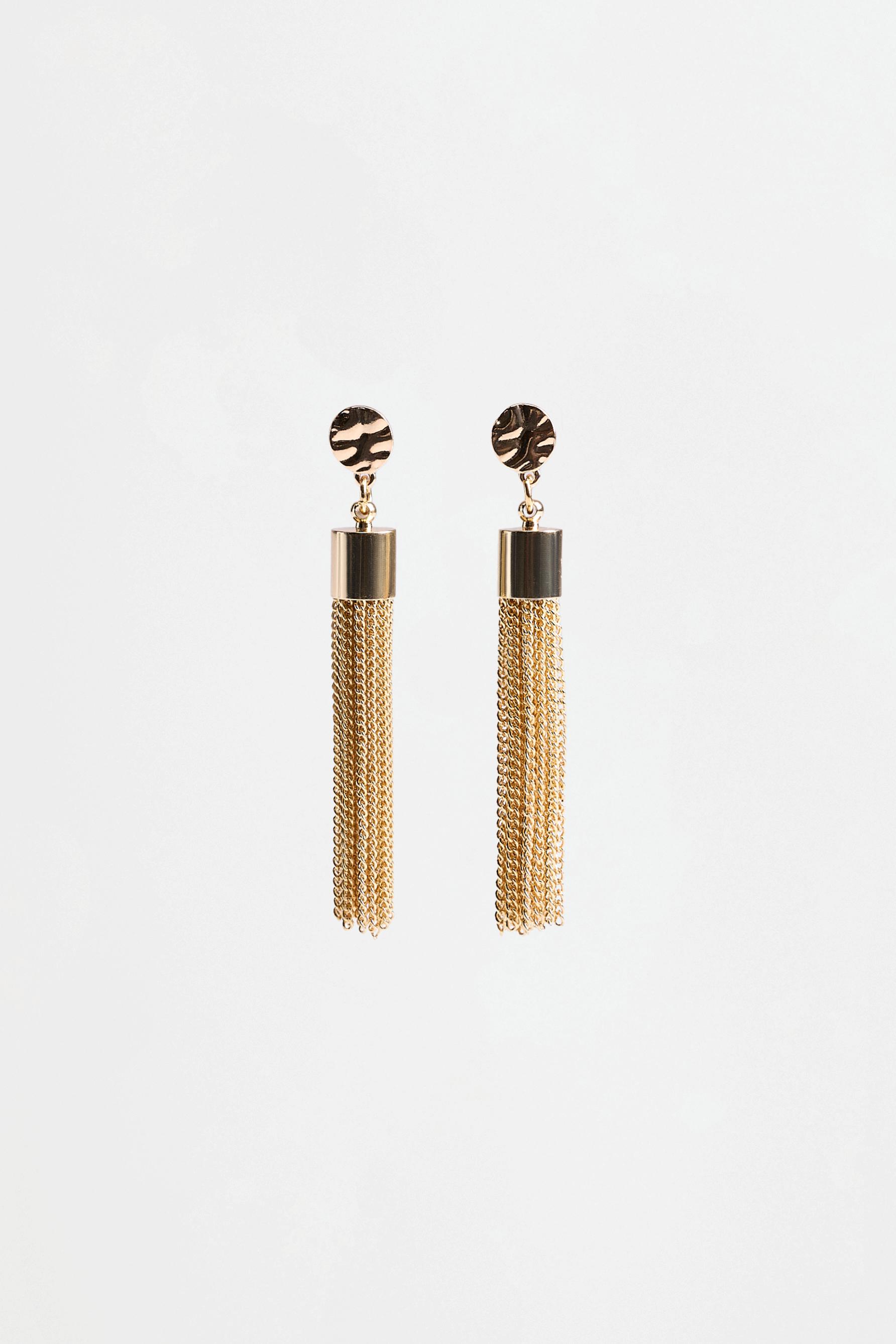 Gold fringe earrings — GOLD