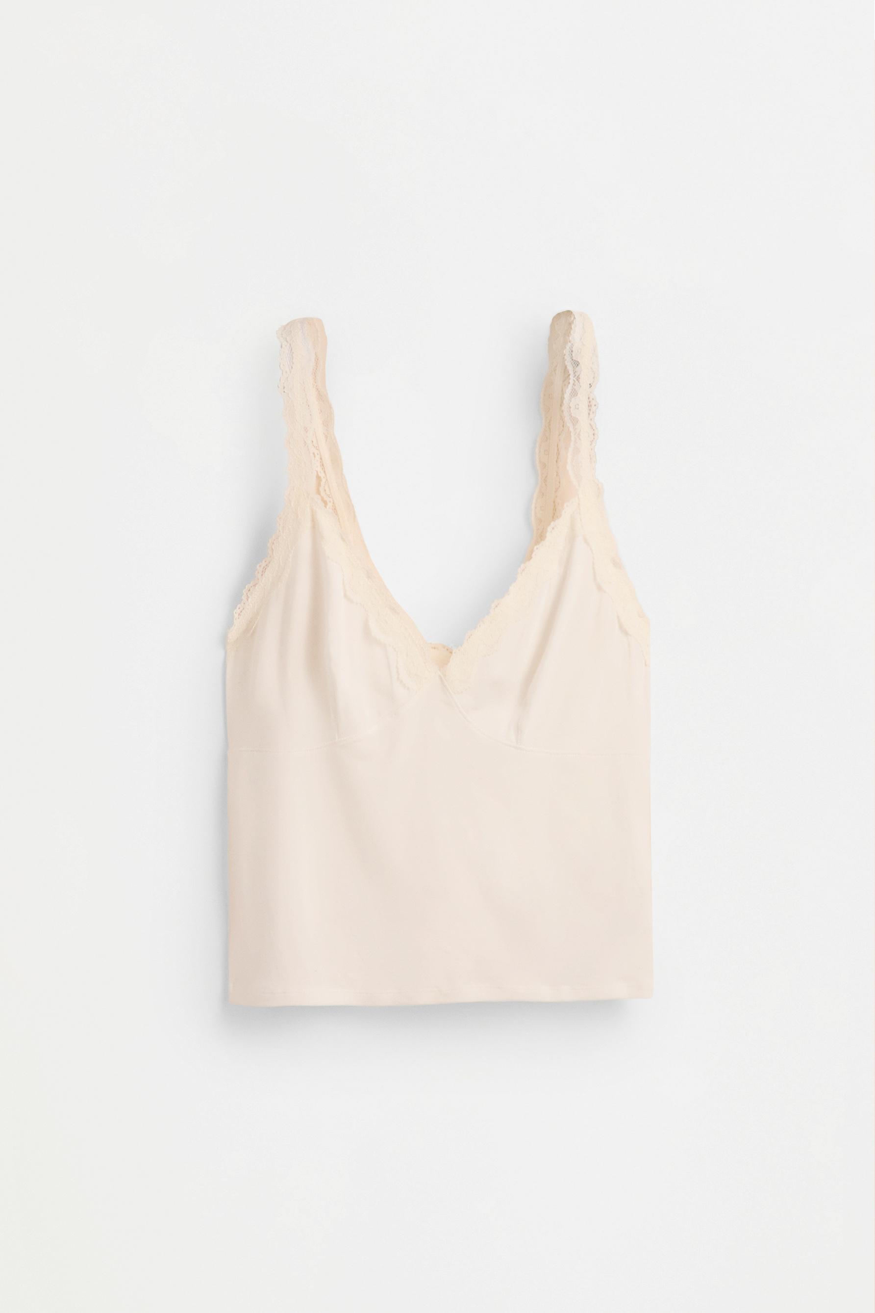 Modal lace top — WHITE