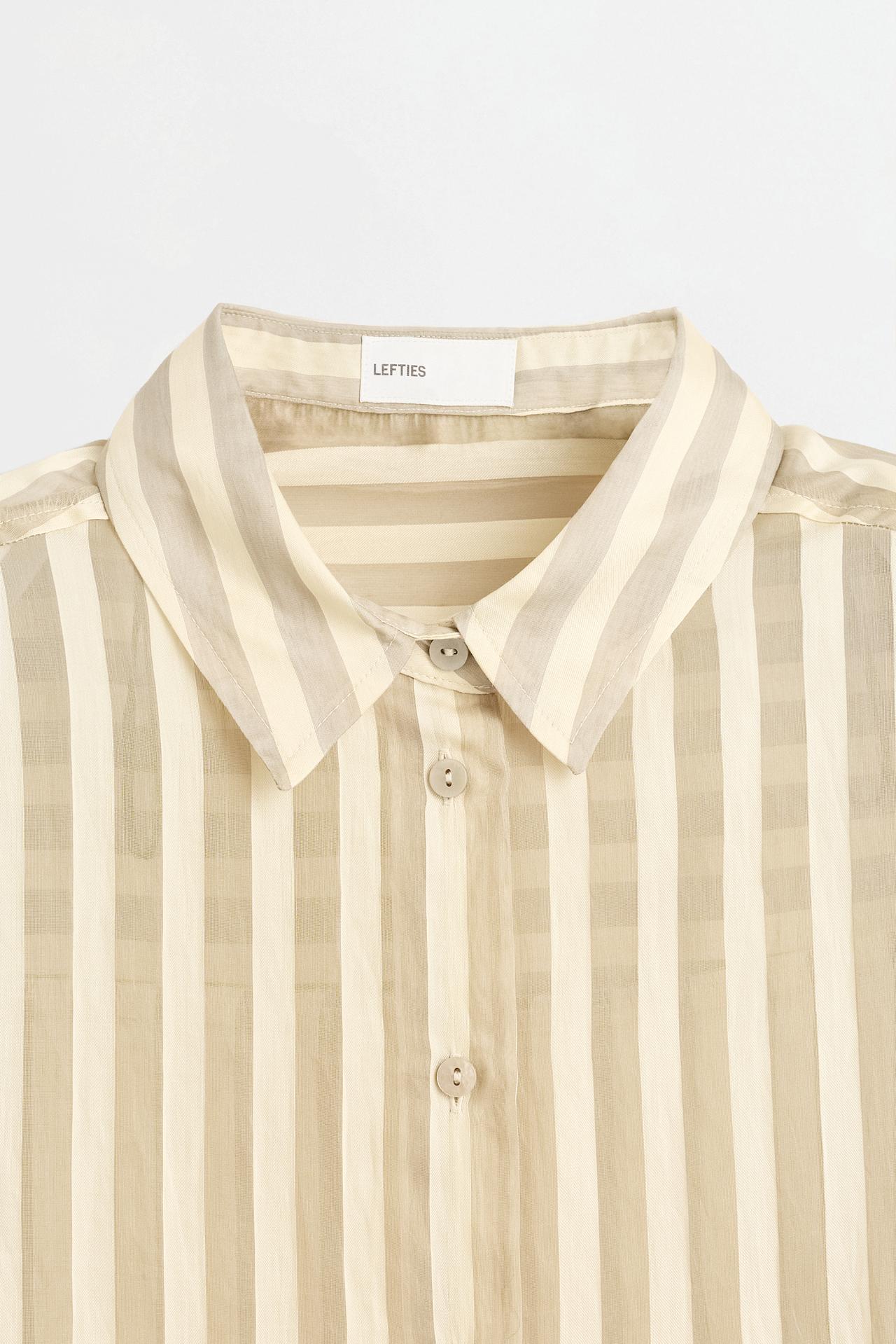 Semi-sheer flowing shirt — PALE KHAKI