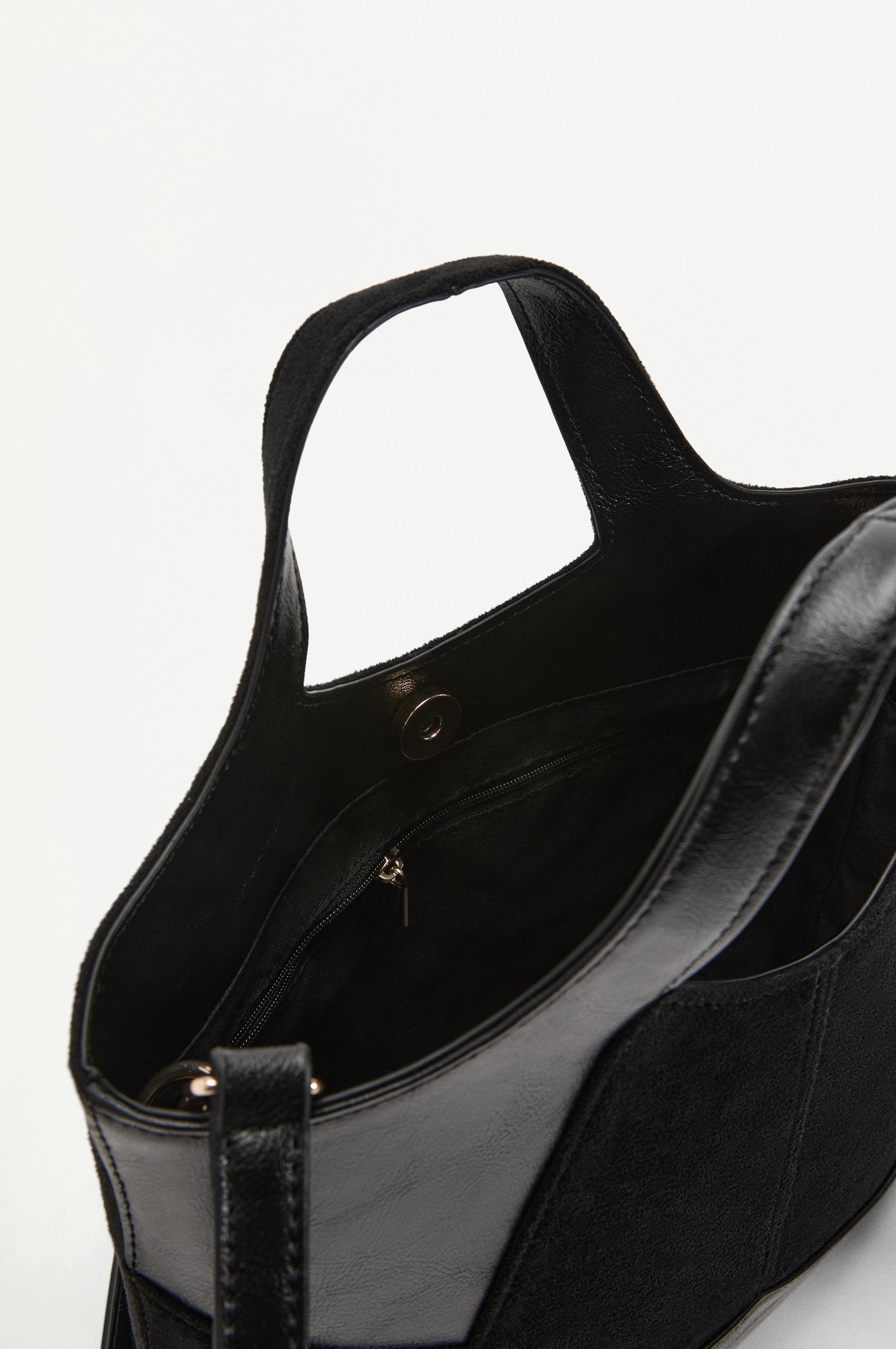 Patchwork crossbody bag — BLACK