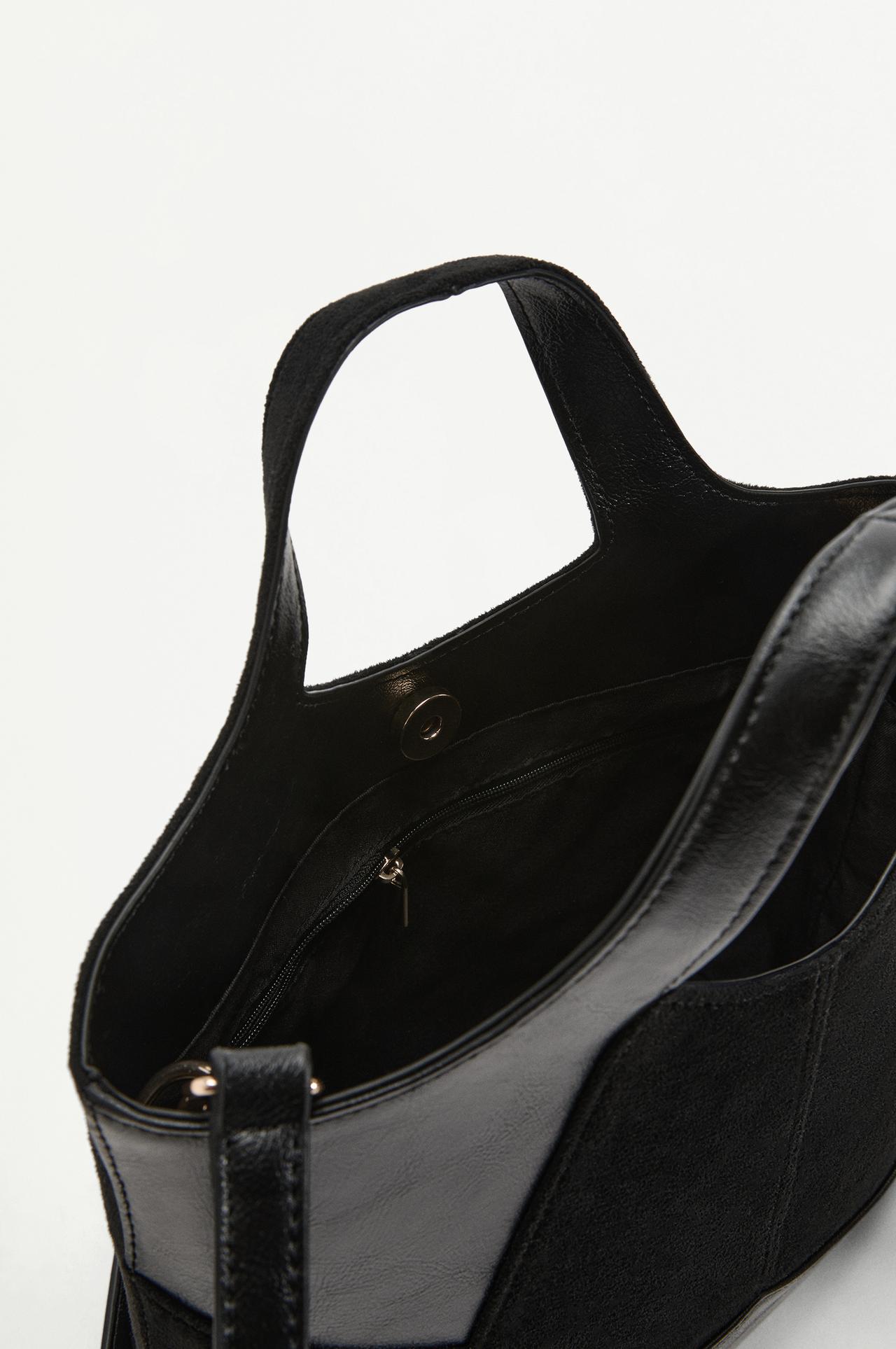 Patchwork crossbody bag — BLACK