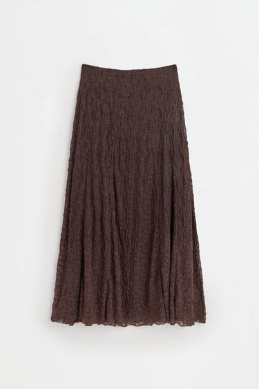 Lace midi skirt — CHOCOLATE 7