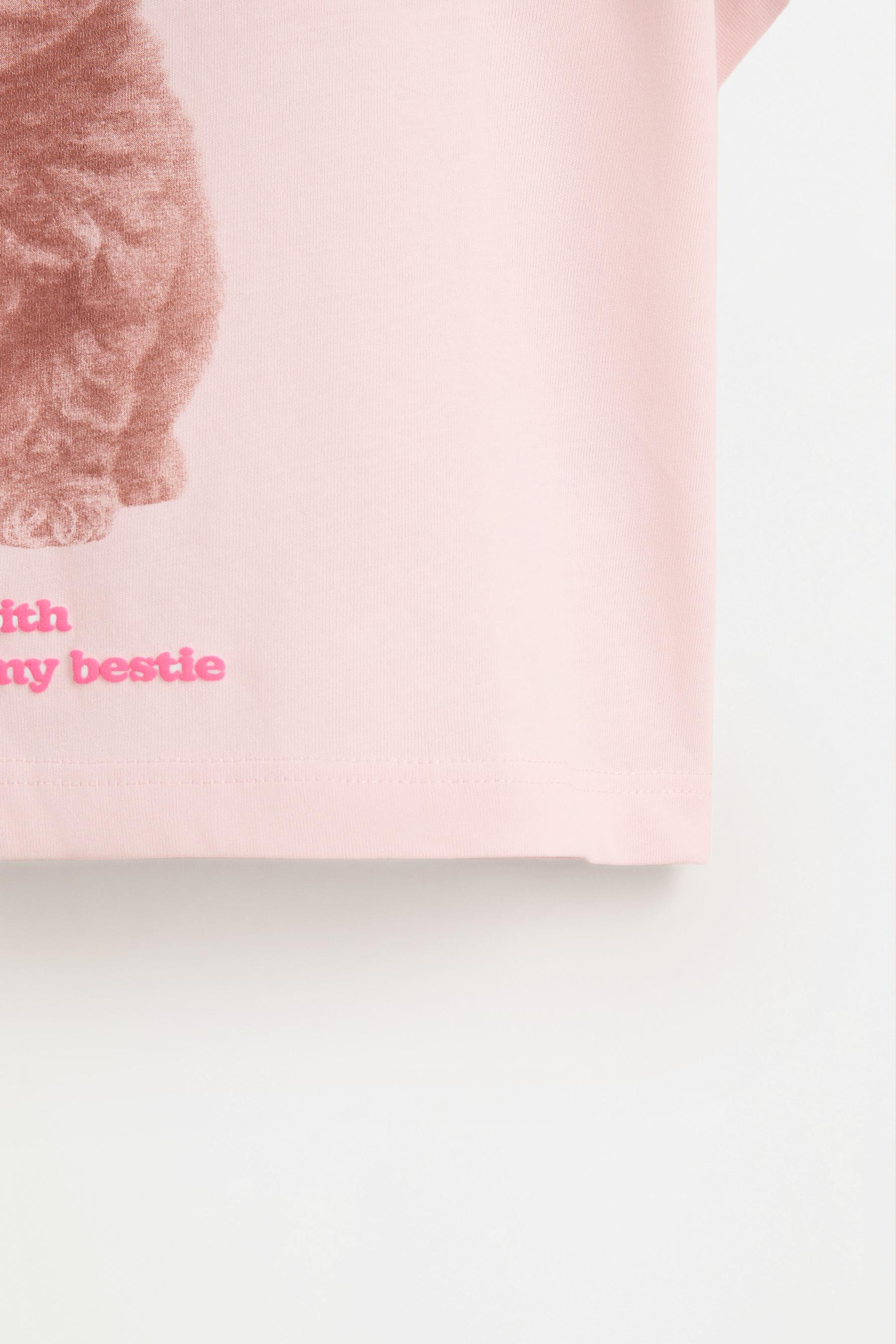 Raised print T-shirt — CHALK PINK