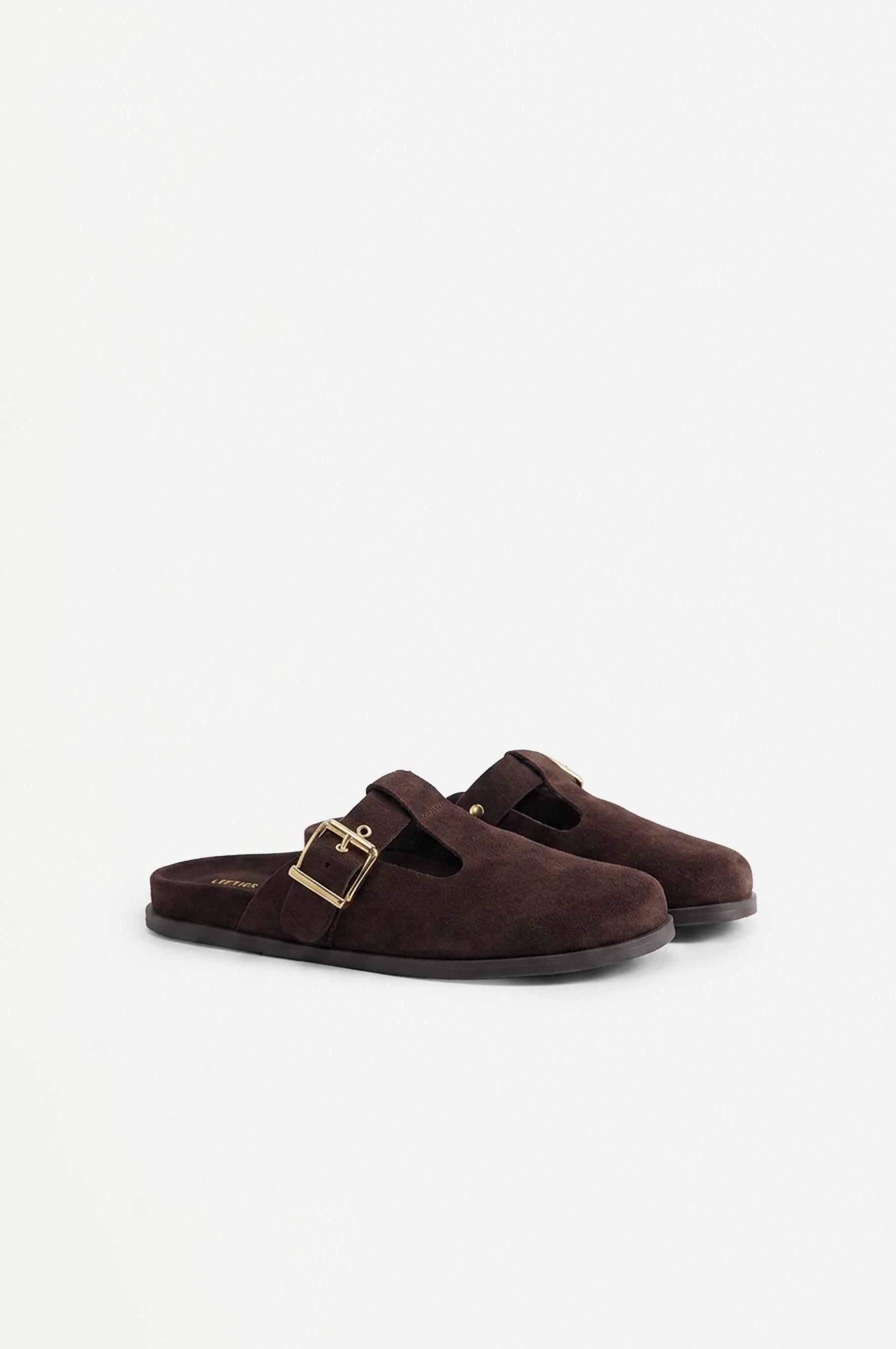 Faux suede clogs — BROWN