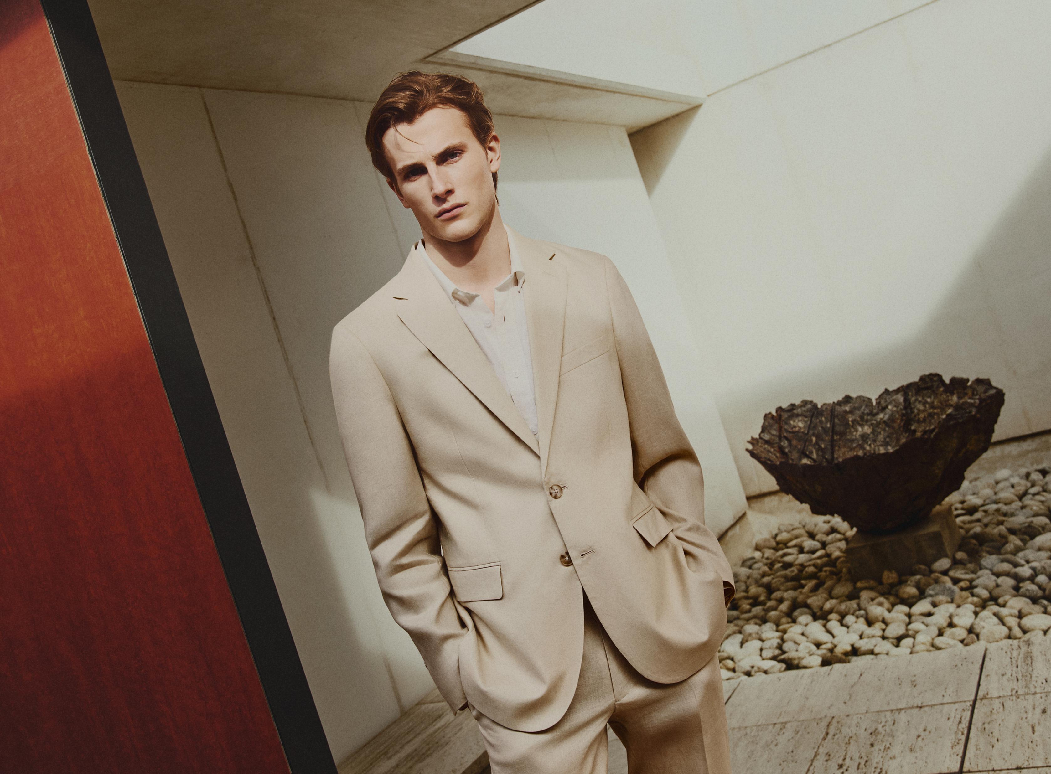 100% linen suit blazer — ECRU