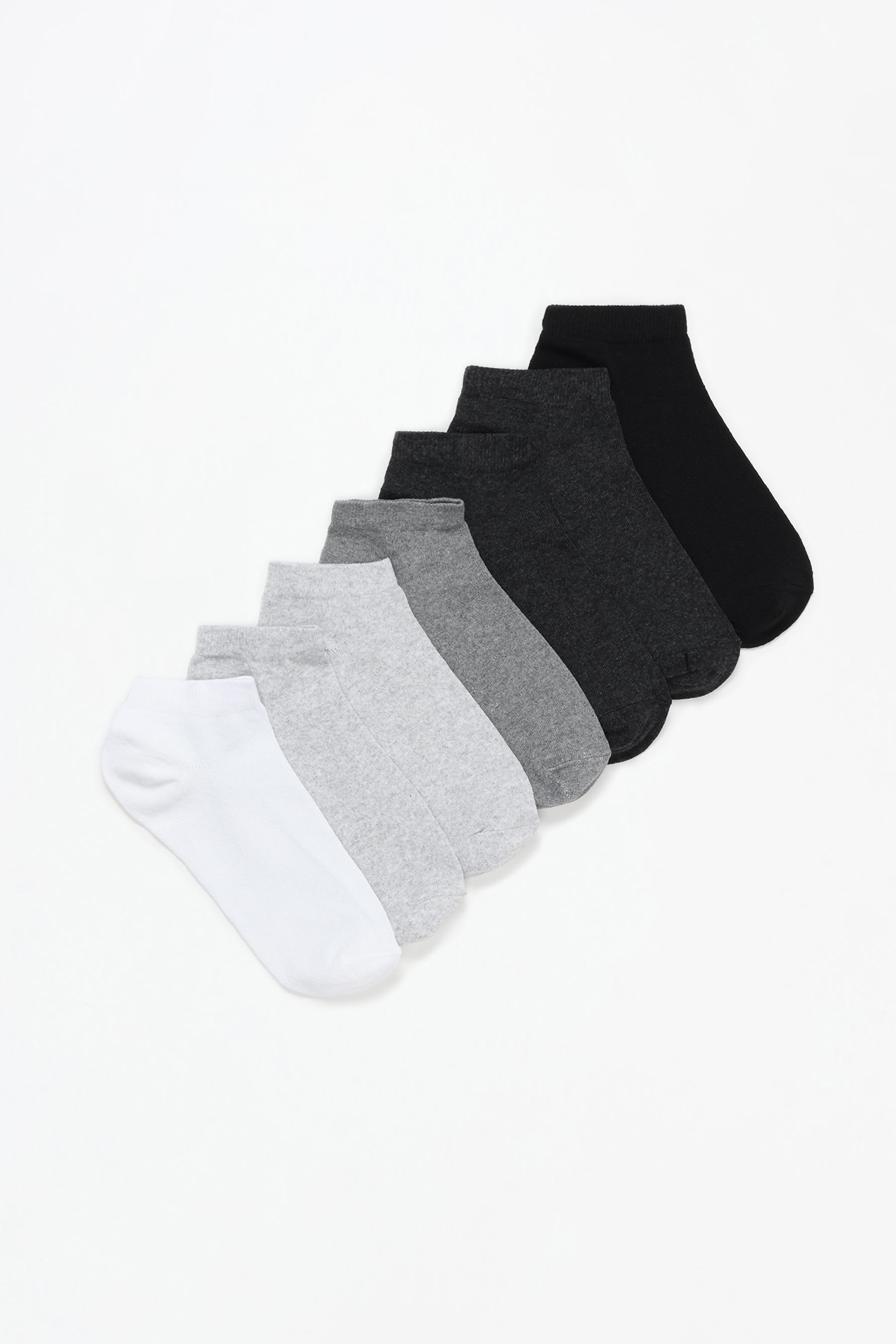 Basic short socks (7-pack) — GREY