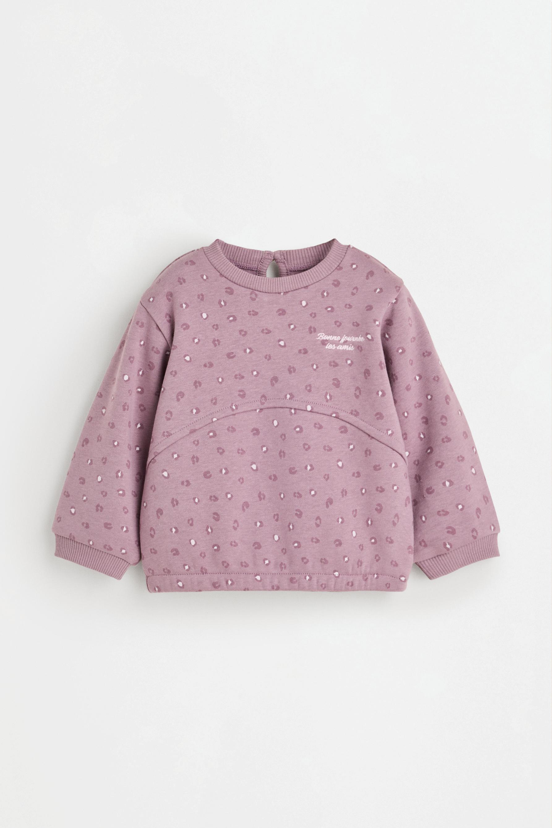Printed plush sweatshirt and trousers set — MAUVE
