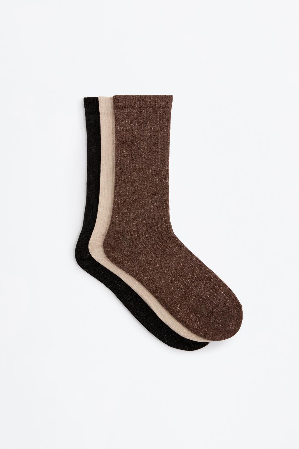Pack 3 calcetines hilatura metalizada