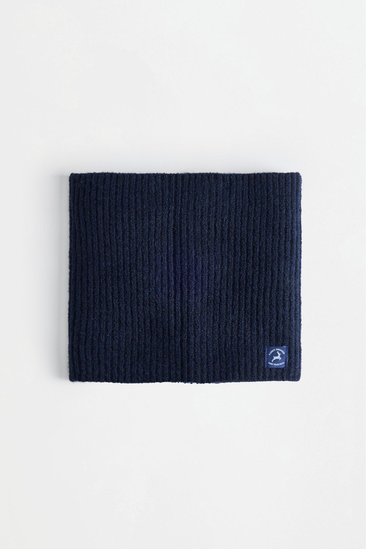 Ribbed knit hat and snood set — NAVY