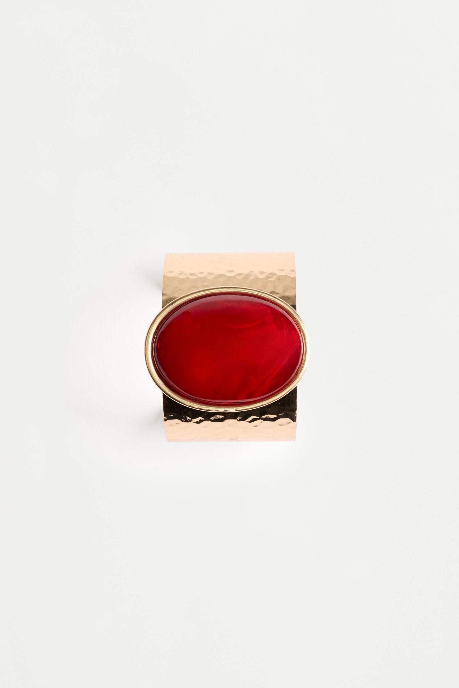 Wide bracelet with stone — GOLD