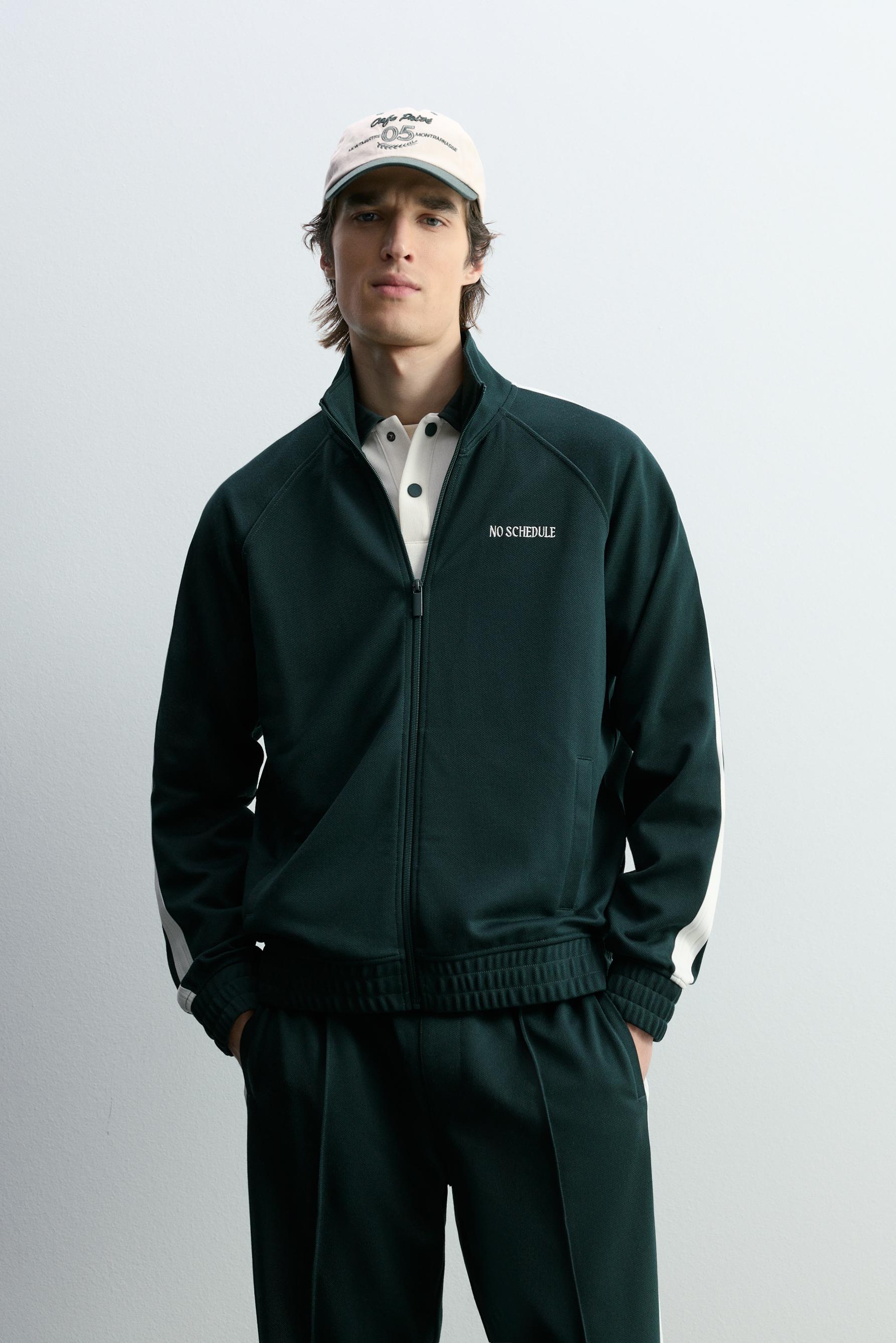 Chaqueta interlock bandas