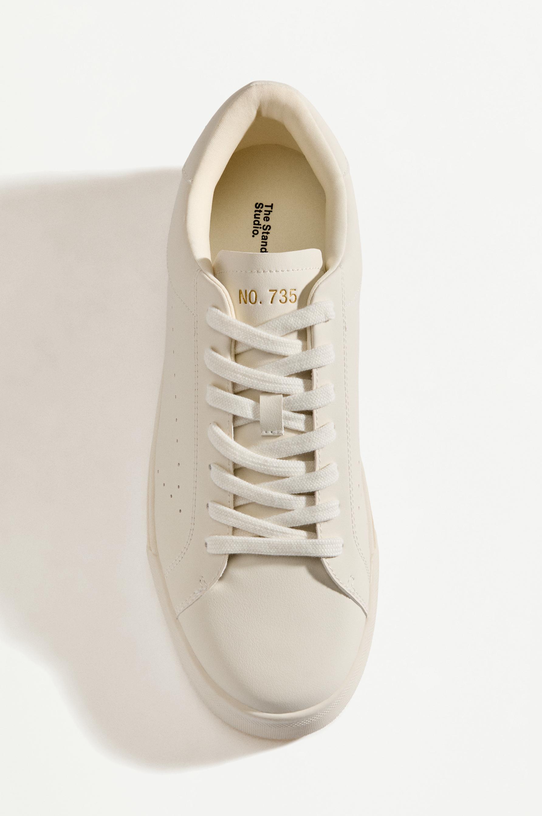 Contrast heel detail slippers — BEIGE
