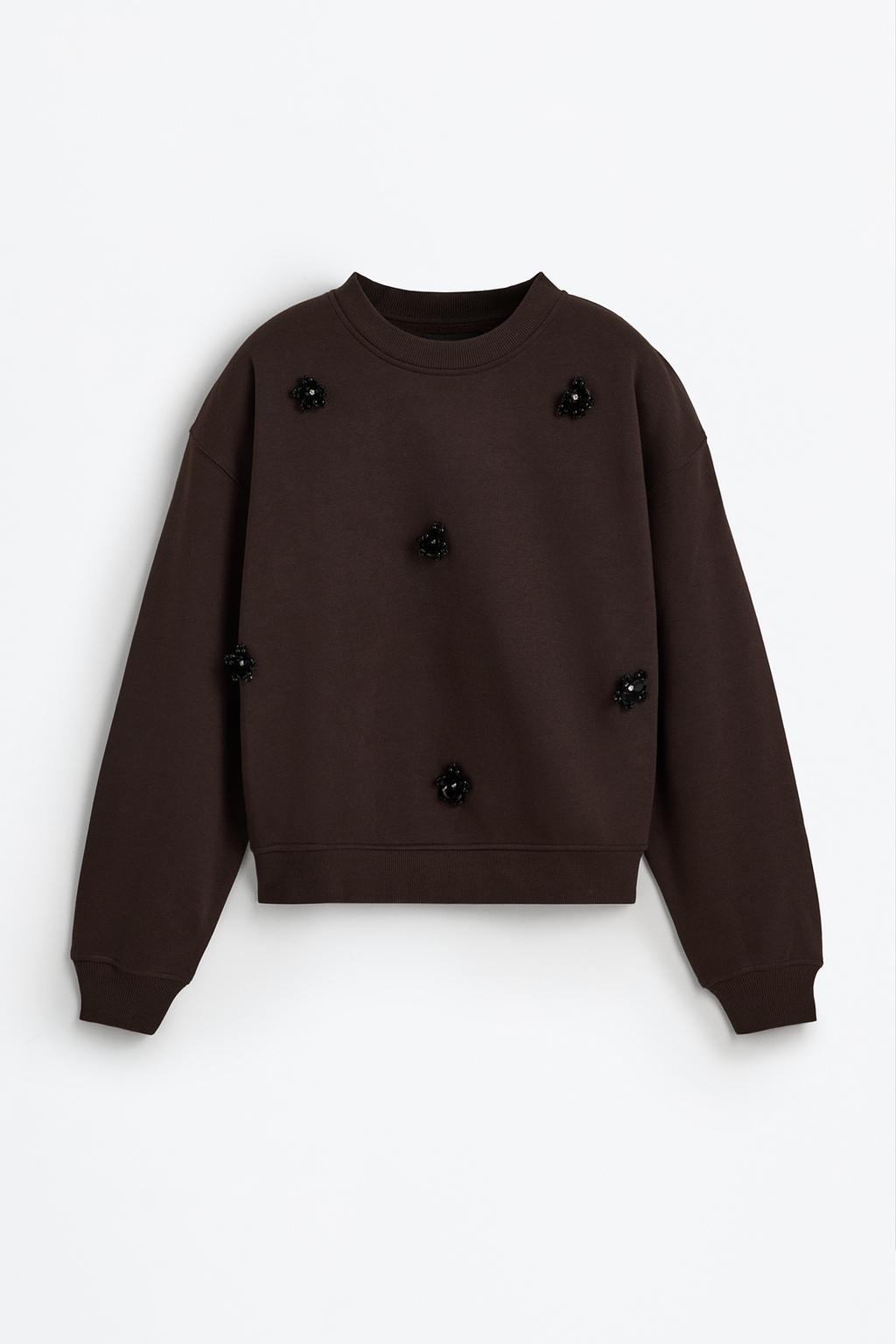 Floral beaded sweatshirt