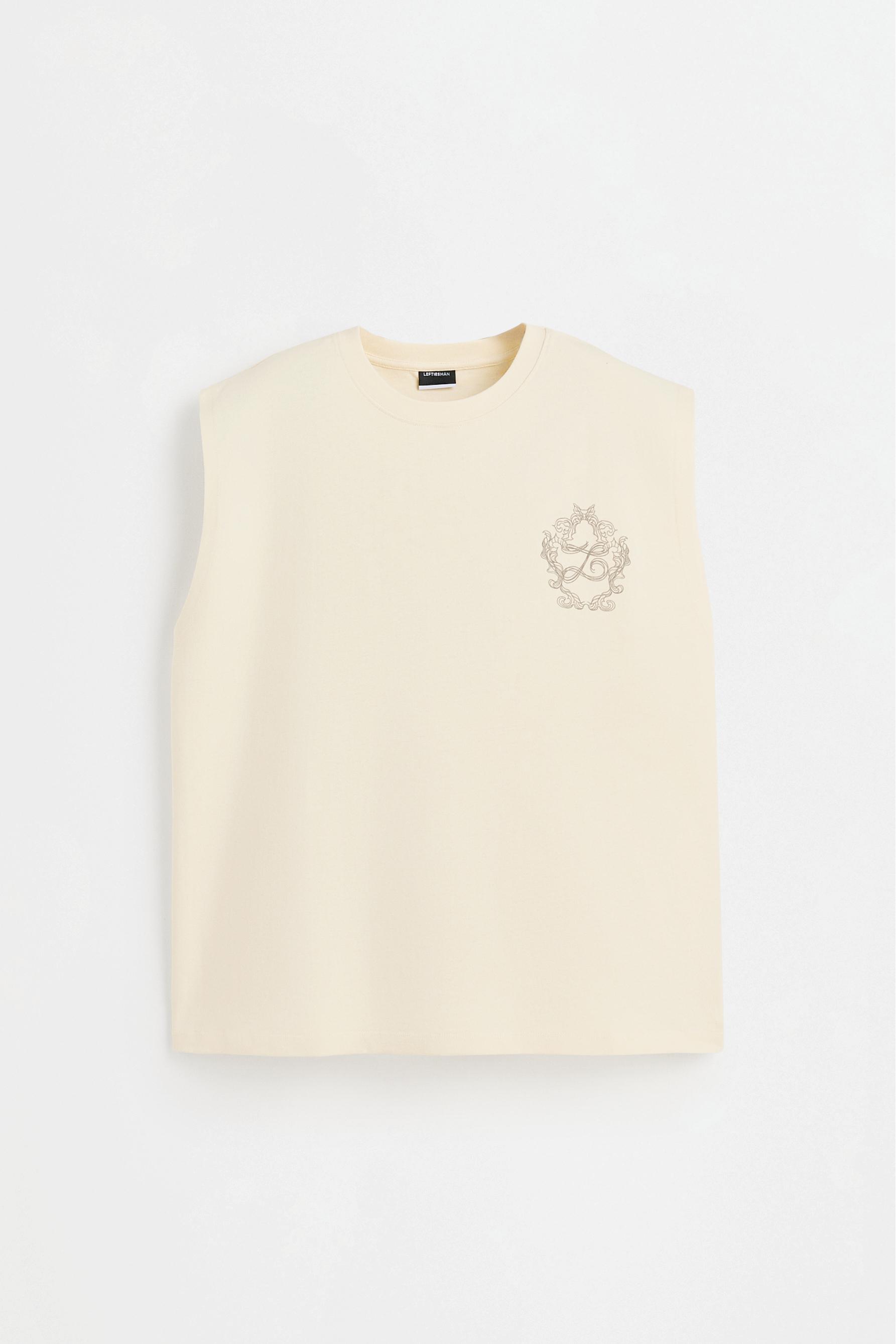 Sleeveless printed T-shirt — VANILLA