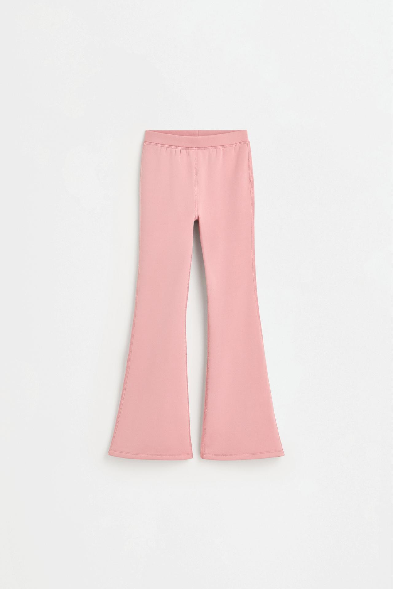 HEAVYWEIGHT Thermal Bell Bottom Leggings — PINK