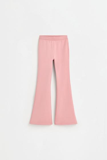 HEAVYWEIGHT Thermal Bell Bottom Leggings — PINK 3