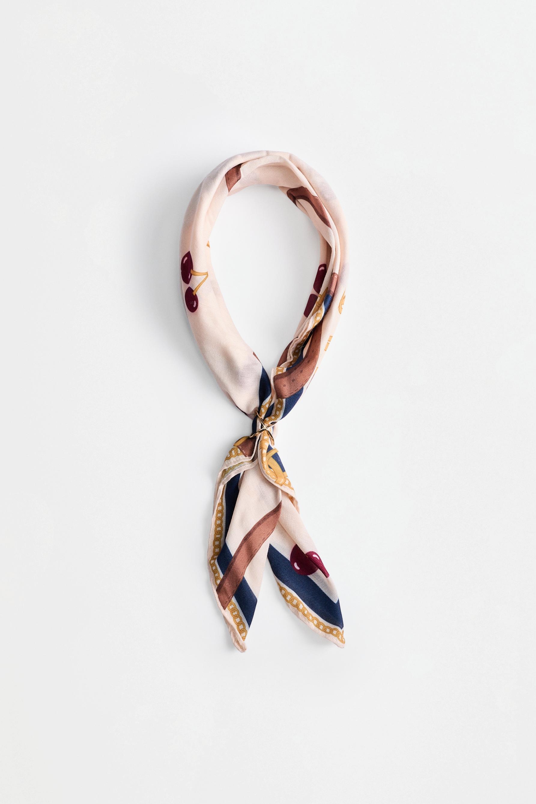 Chain print scarf — ECRU
