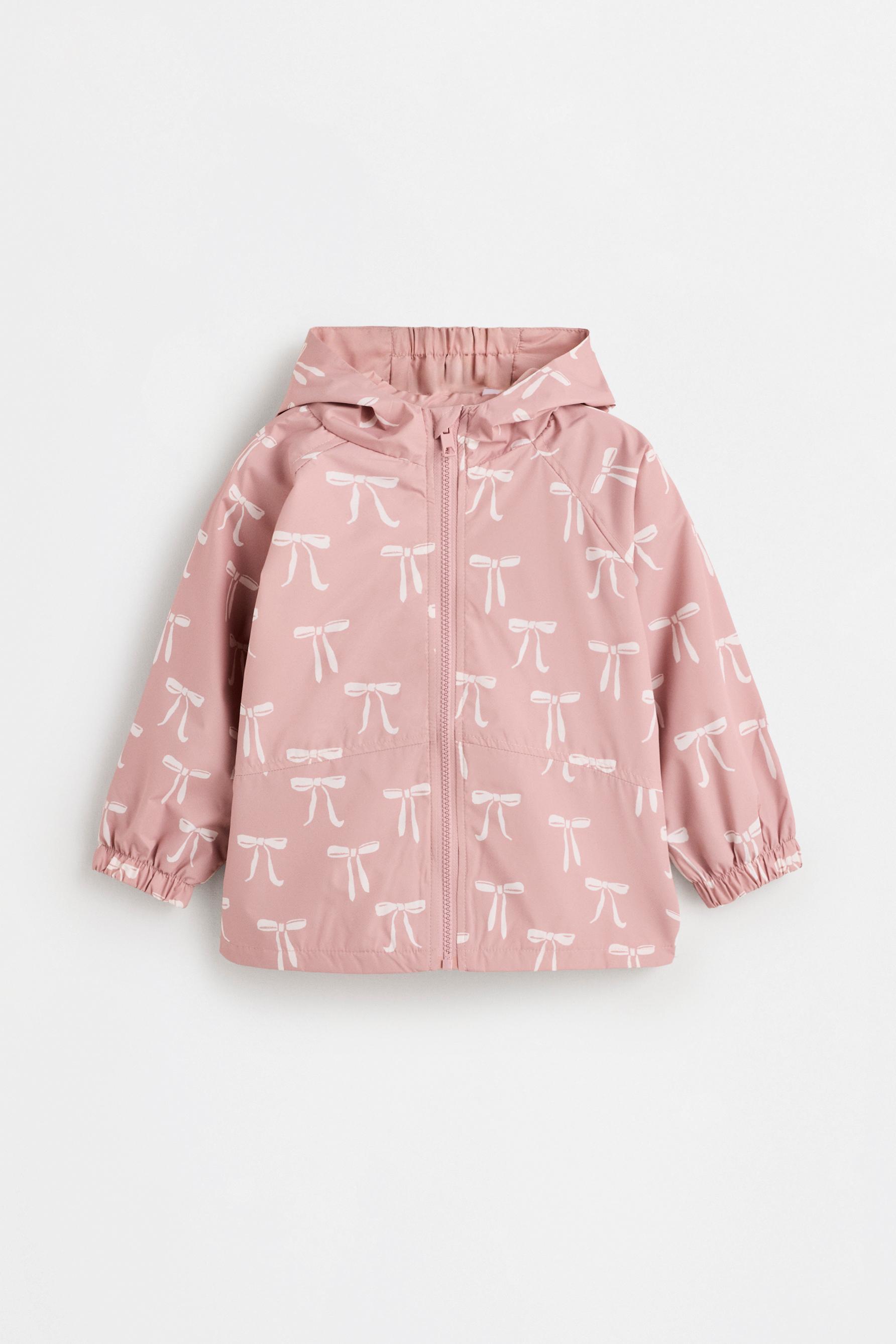 Bow print windbreaker — DUSTY PINK