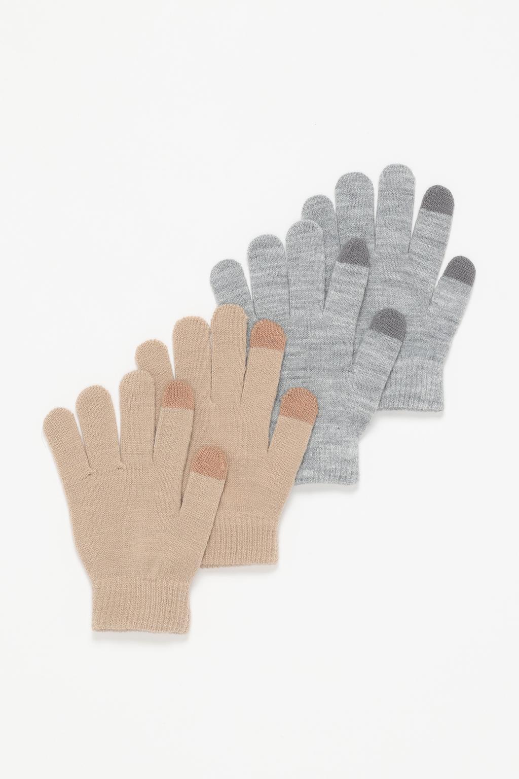 Pack of 2 gloves with touch detail