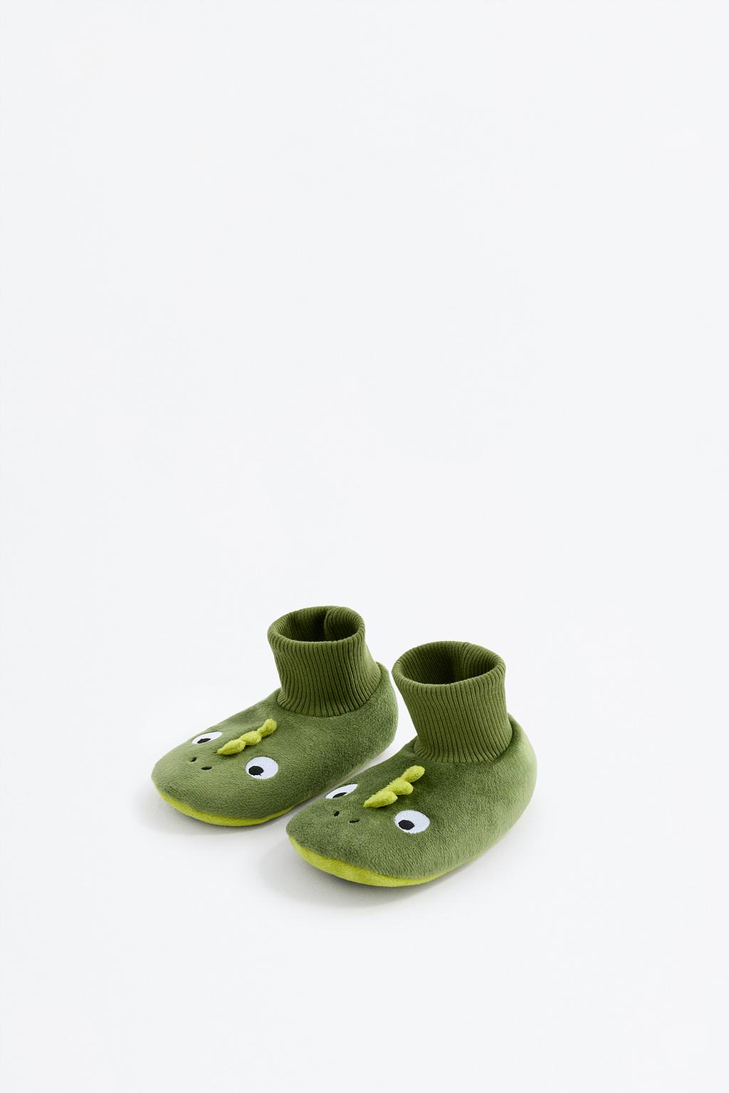 Dinosaur sock slippers
