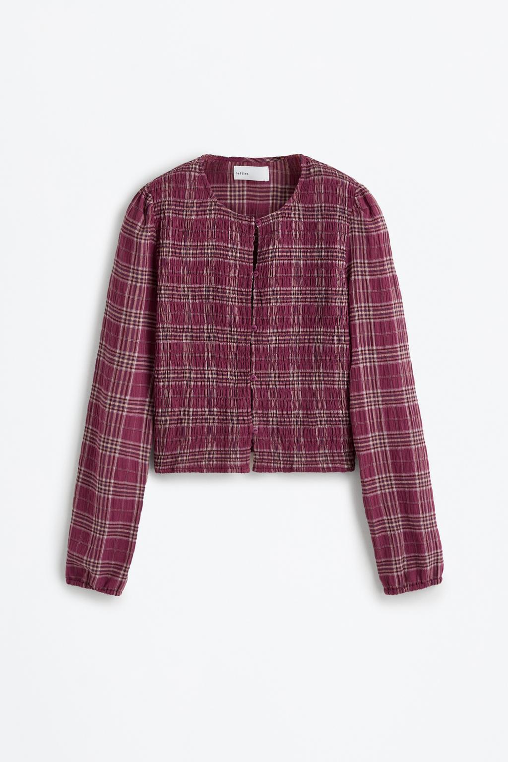 Textured blouse with ruffles