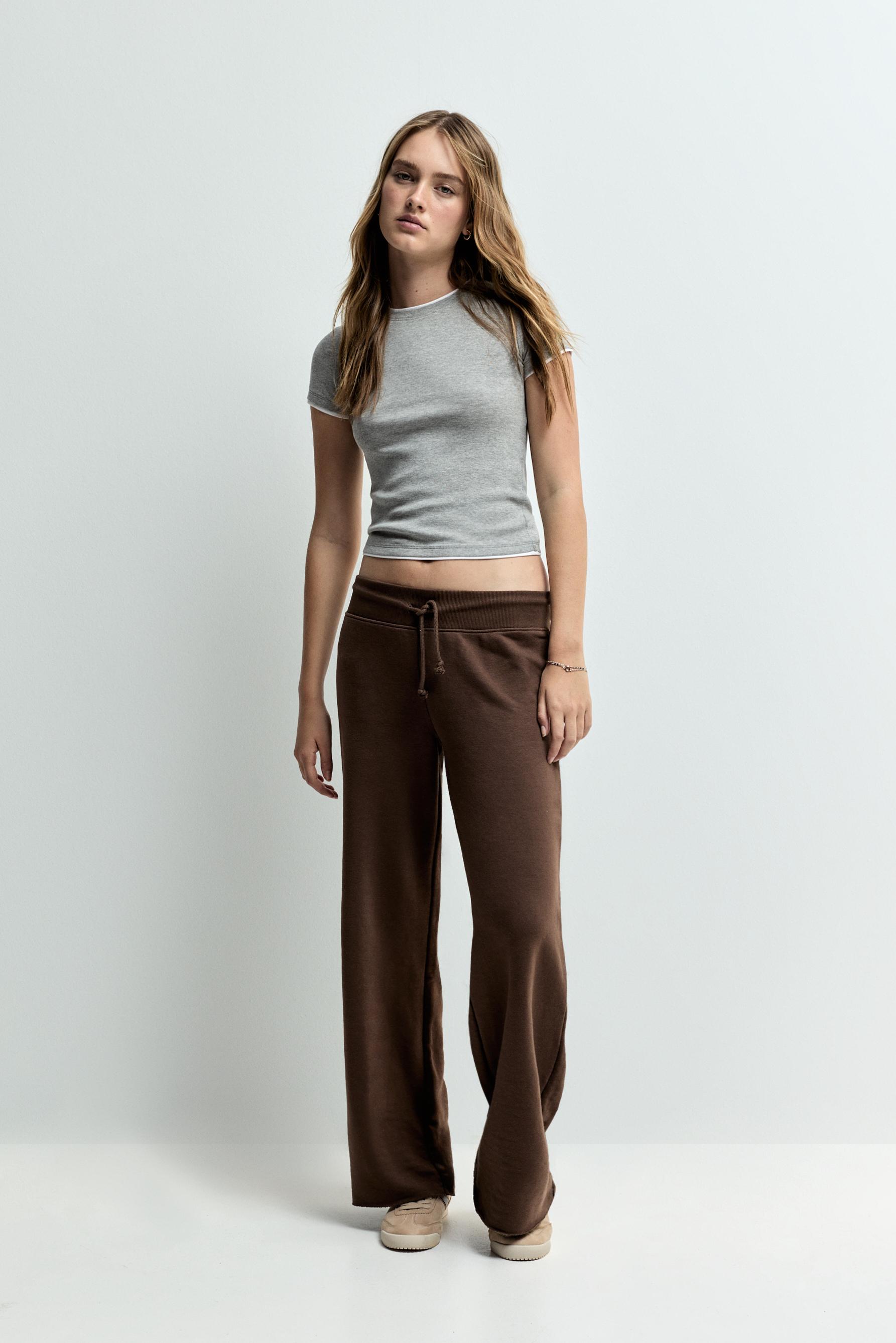 Wide-leg tracksuit trousers — CHOCOLATE