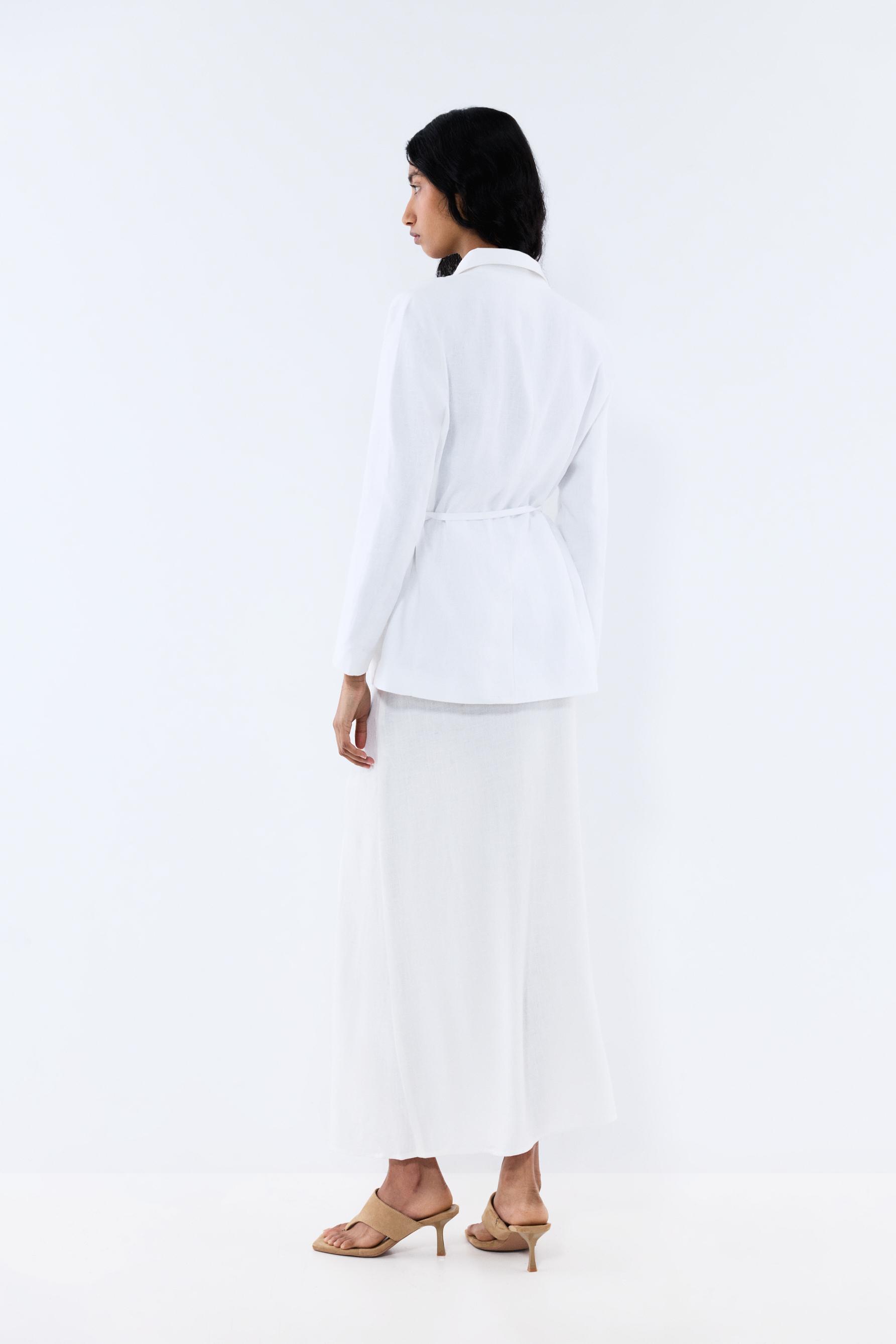 Rustic midi skirt — WHITE
