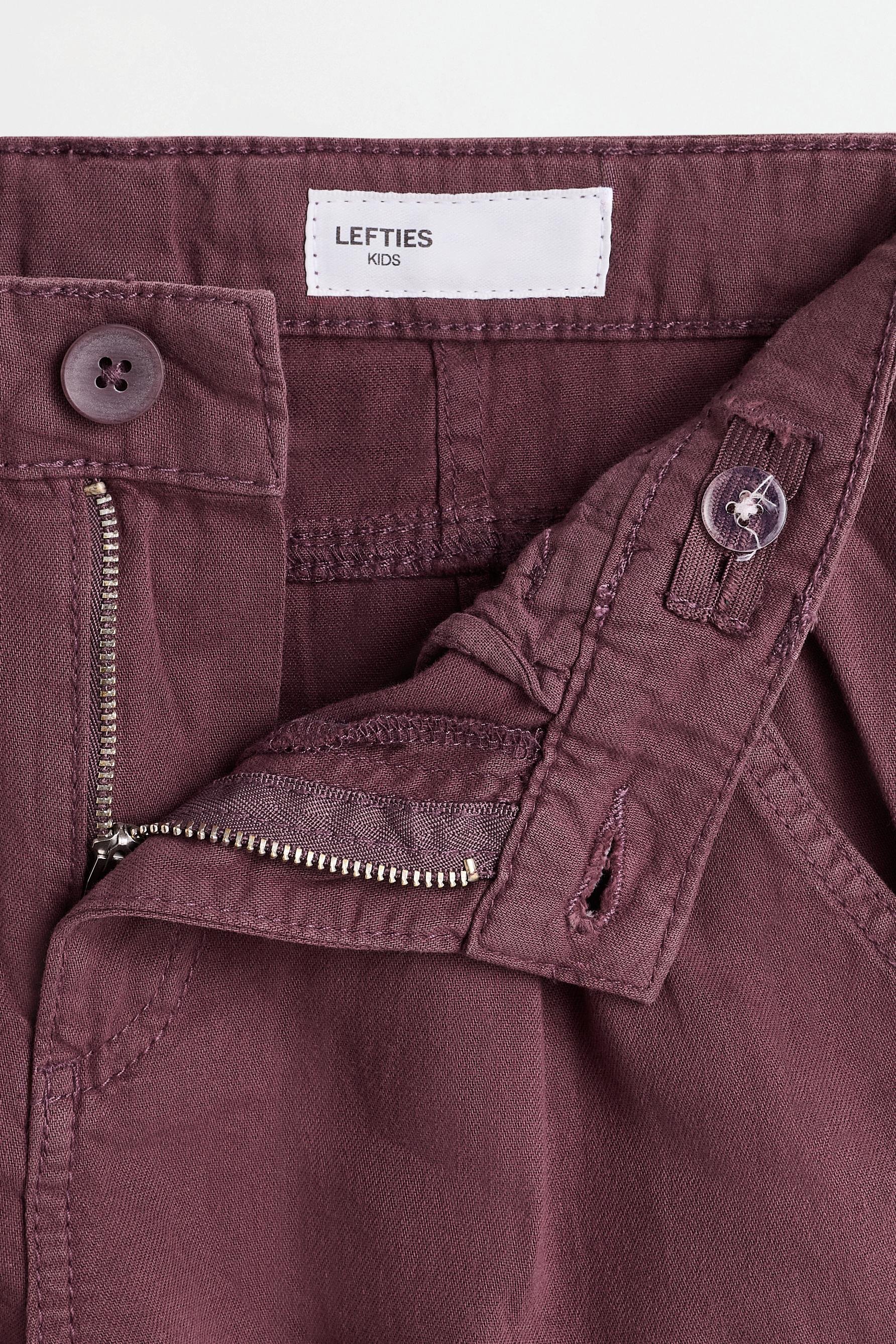 Twill cargo trousers — AUBERGINE