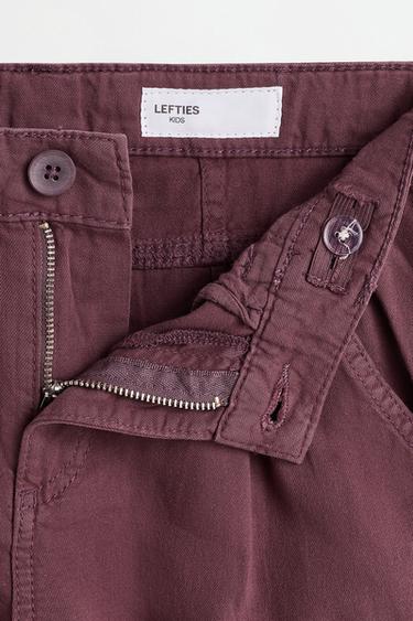 Twill cargo trousers — AUBERGINE 4