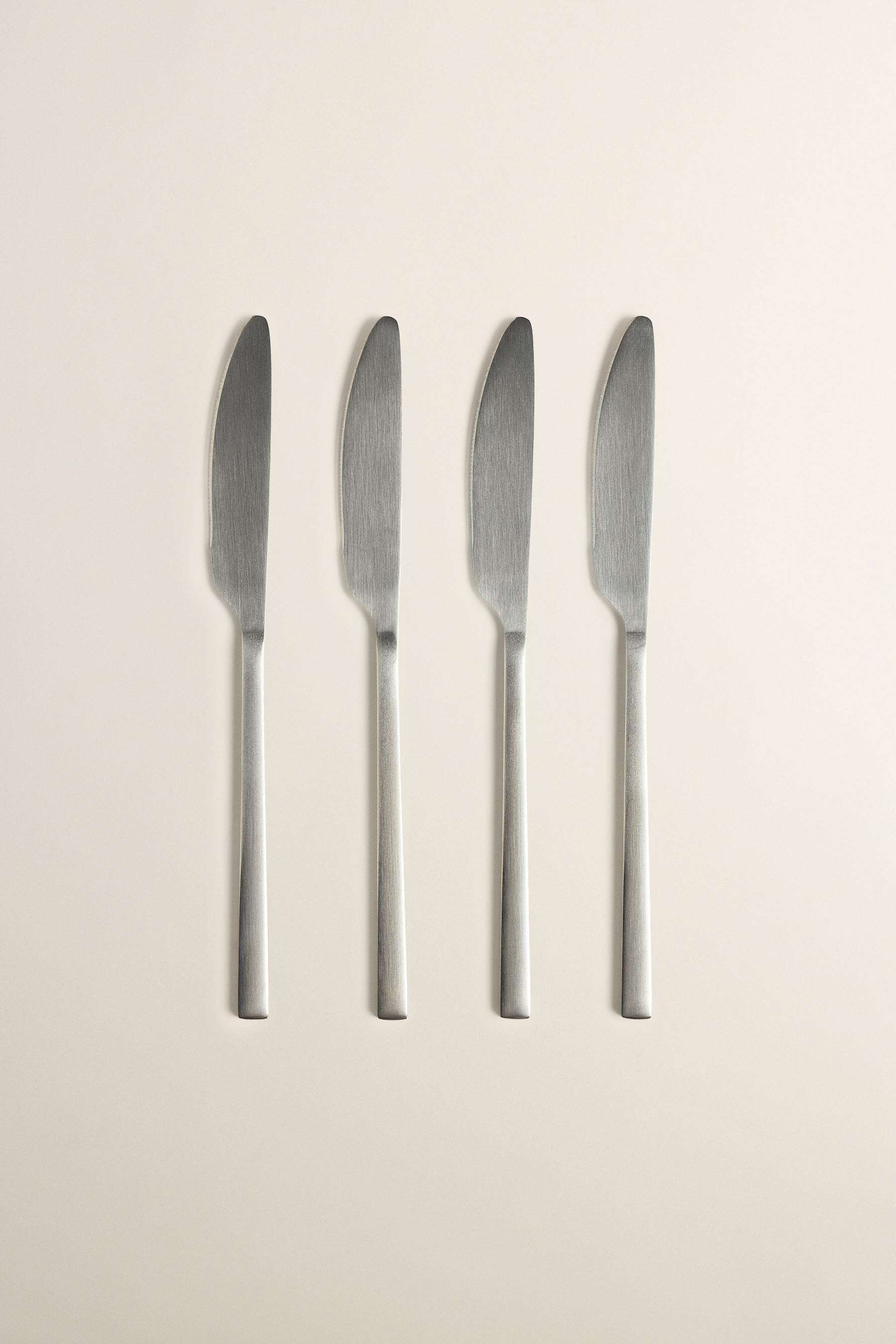 Pack 4 cuchillos plateados
