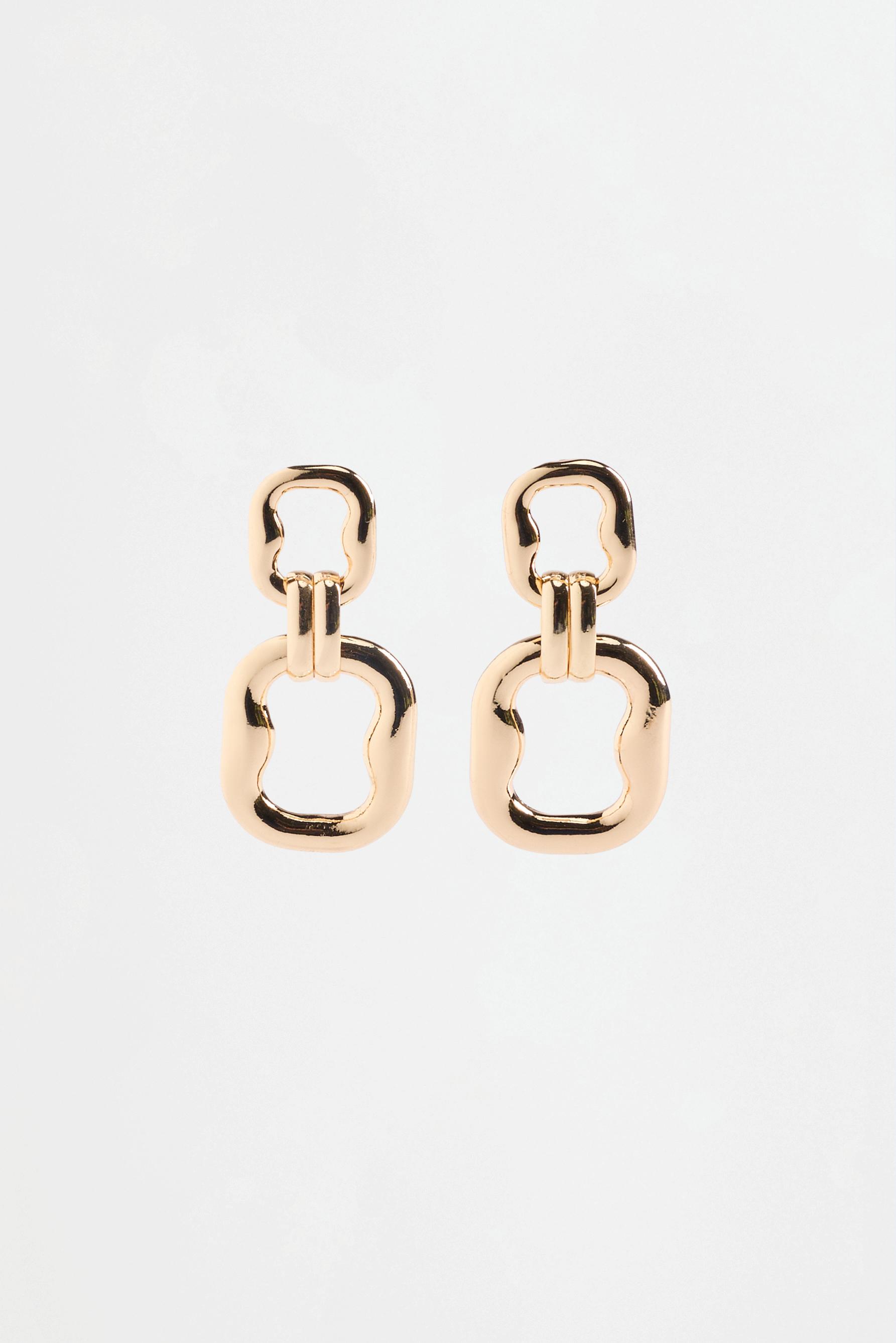 Gold link earrings — MATTE GOLD