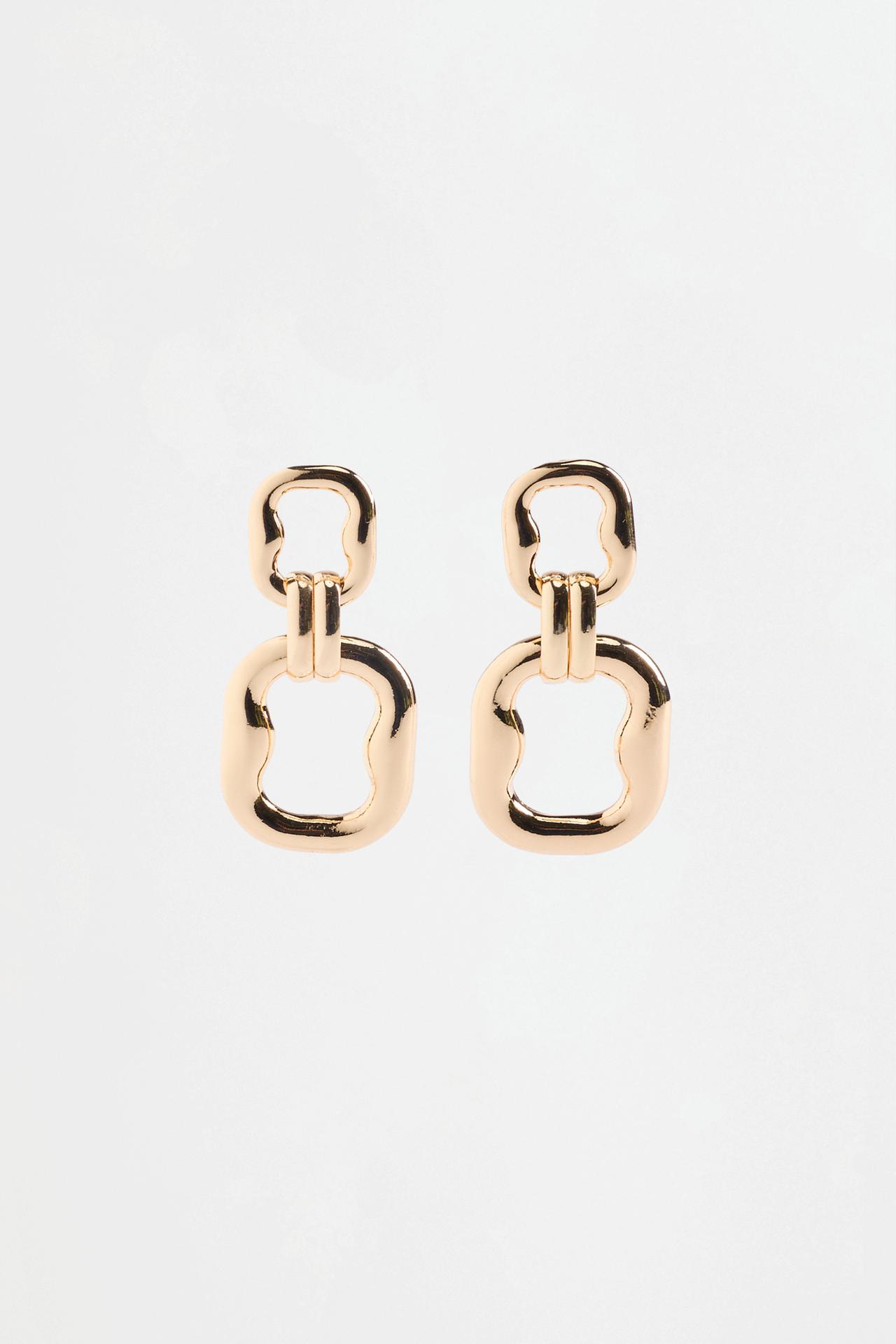 Gold link earrings — MATTE GOLD