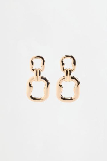 Gold link earrings — MATTE GOLD 2