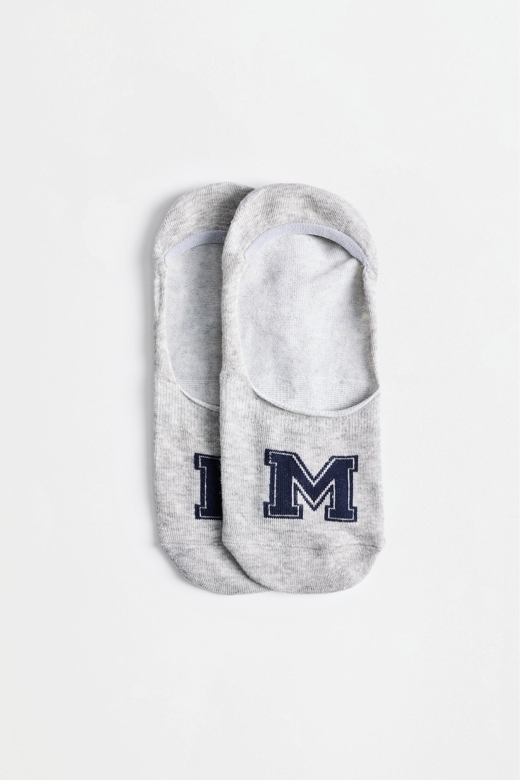 Printed no-show socks (4-pack) — GREY TONES