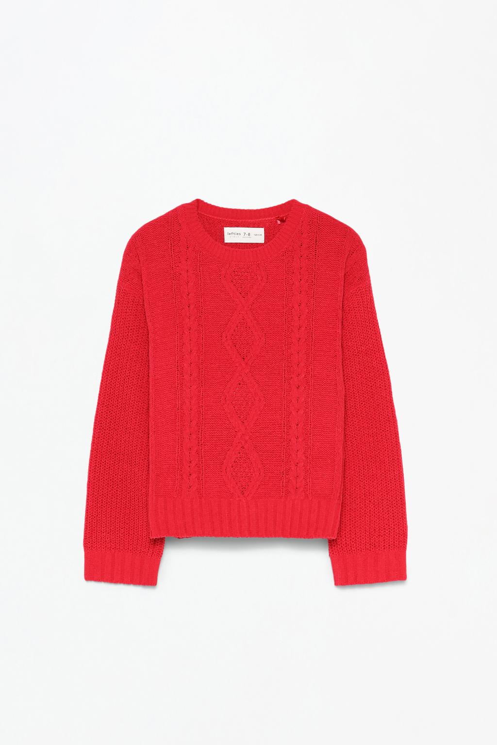 Cable-knit chenille sweater