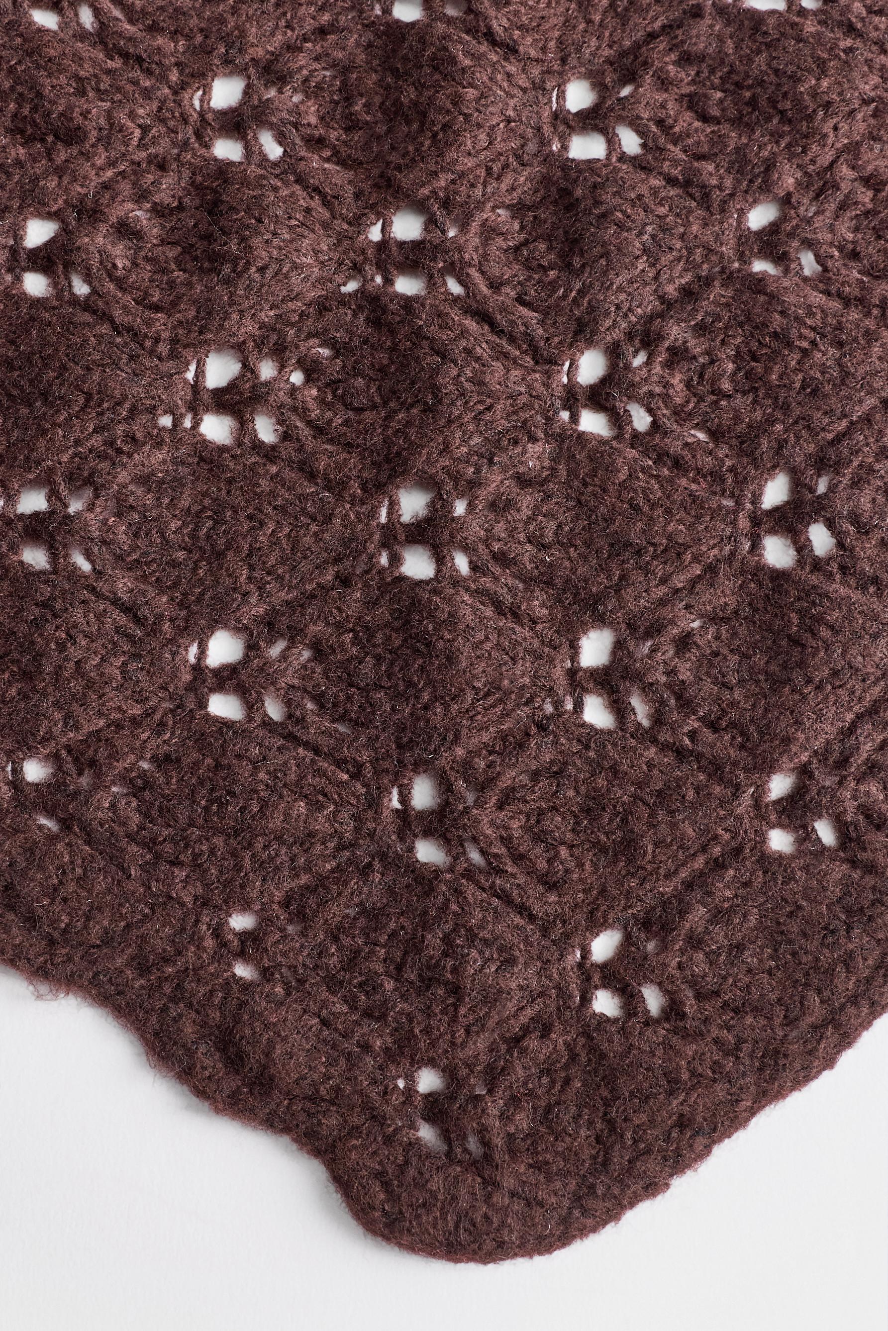 Openwork scarf — DARK BROWN