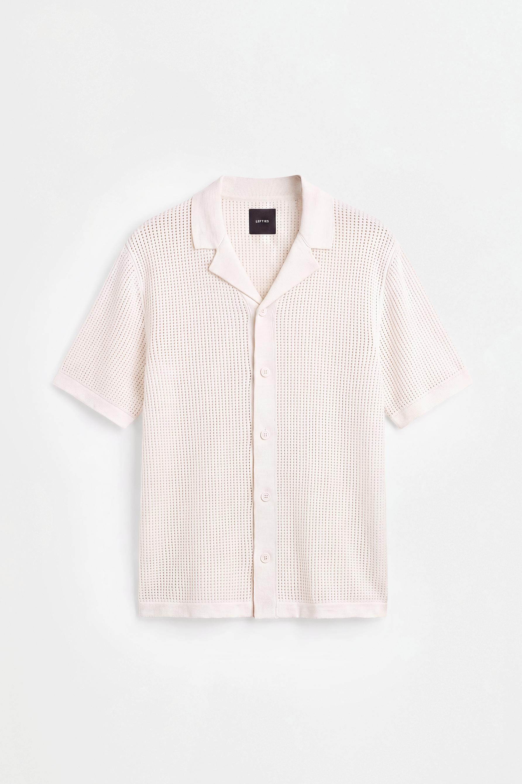 Cutwork knit shirt — OFF WHITE