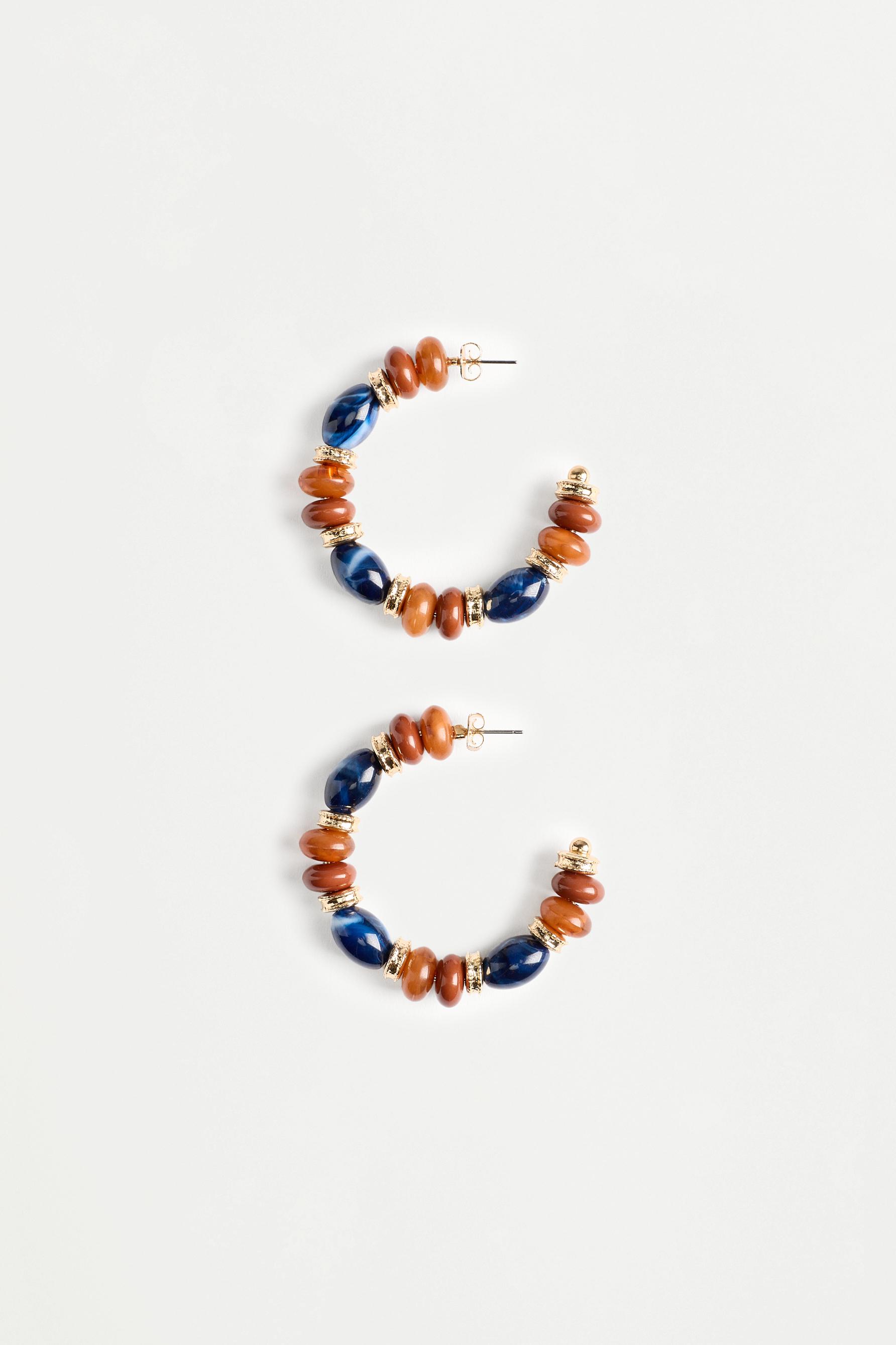 Gemstone hoop earrings — VARIOUS