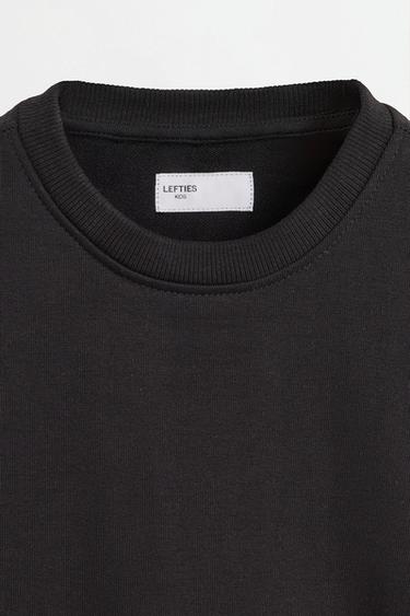 Plain plush sweatshirt — BLACK 3